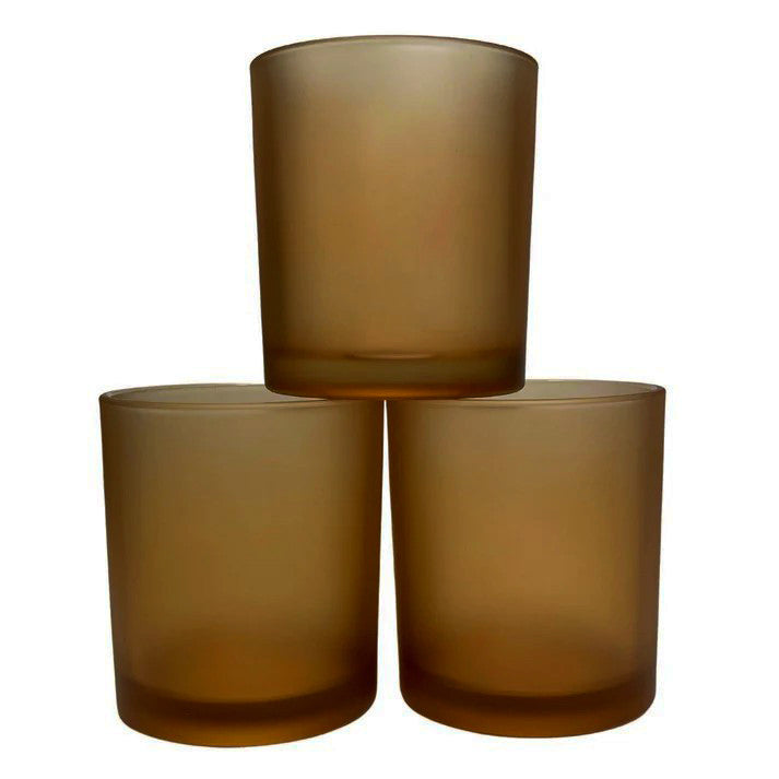 10 Pack Brown Frosted Glass Votive Tealight Candle Holders - Elegant Wedding Centerpieces, Christmas Party Decor, Bridal Shower & Valentine's Day Decorations - Perfect for Romantic Dinners, Holiday Tablescapes and Special Events