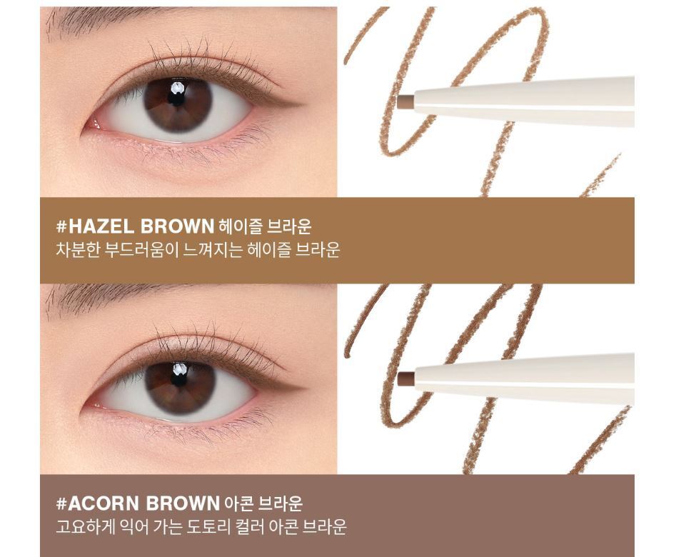 3CE Soft Mute Pencil Eyeliner - 7 Long-Lasting Waterproof Colors (0.1g) for Natural Everyday Makeup & Smoky Eye Looks
