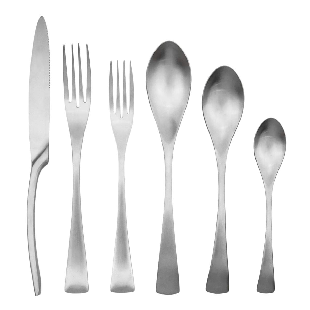 Premium 24-Piece Stainless Steel Silverware Set - Gugrida 304 Heavy Duty Flatware Cutlery for 4 People | Matte Finish Knives, Forks & Spoons | Dishwasher Safe | Perfect for Dinner Parties, Restaurants & Everyday Dining