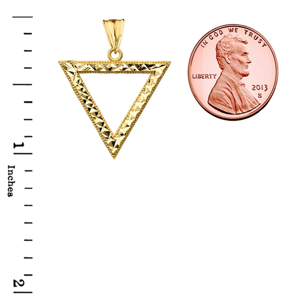 10k Yellow Gold Open Triangle Charm Pendant - Good Luck Jewelry for Women, Gift for Her, Birthday, Anniversary, Graduation | Perfect for Everyday Wear, Special Occasions & Spiritual Protection