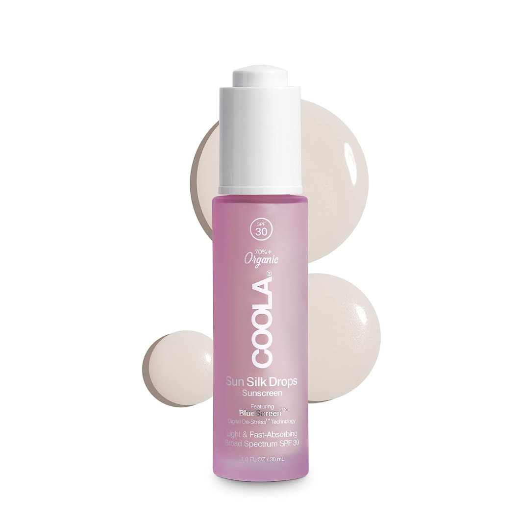 COOLA Organic Sun Silk Drops SPF 30 Face Sunscreen - Lightweight, Non-Greasy Formula for Daily UV Protection | Perfect for Beach, Outdoor Activities & Everyday Use