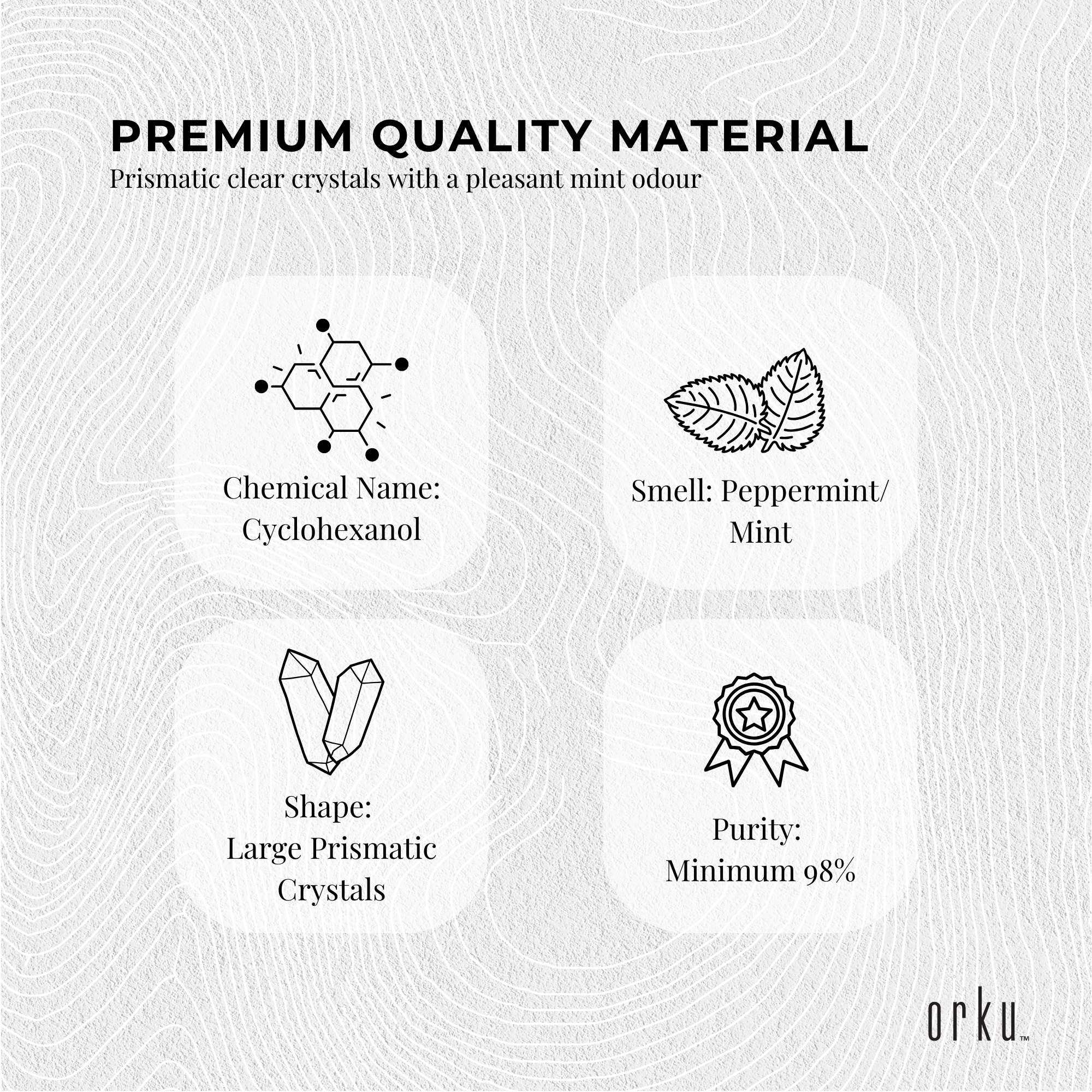 10g Pure Menthol Crystals - Pharmaceutical Grade L-Menthol Mint Flakes (C10H20O) for DIY Skincare, Aromatherapy & Pain Relief