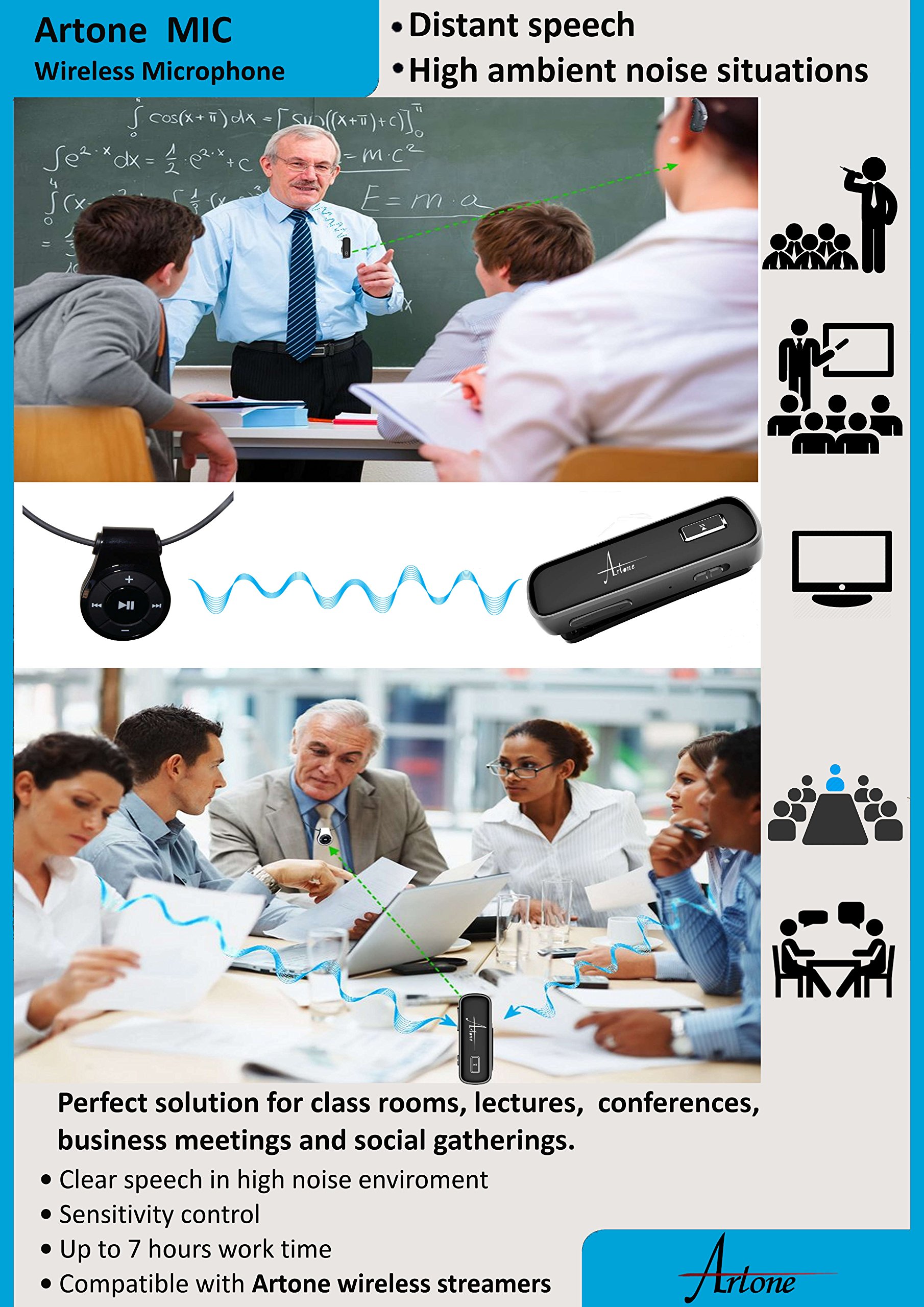 Artone MIC Wireless Microphone for Singing, Karaoke, Podcasting & Live Streaming - Portable Bluetooth Mic with Noise Cancellation for iPhone, Android & PC