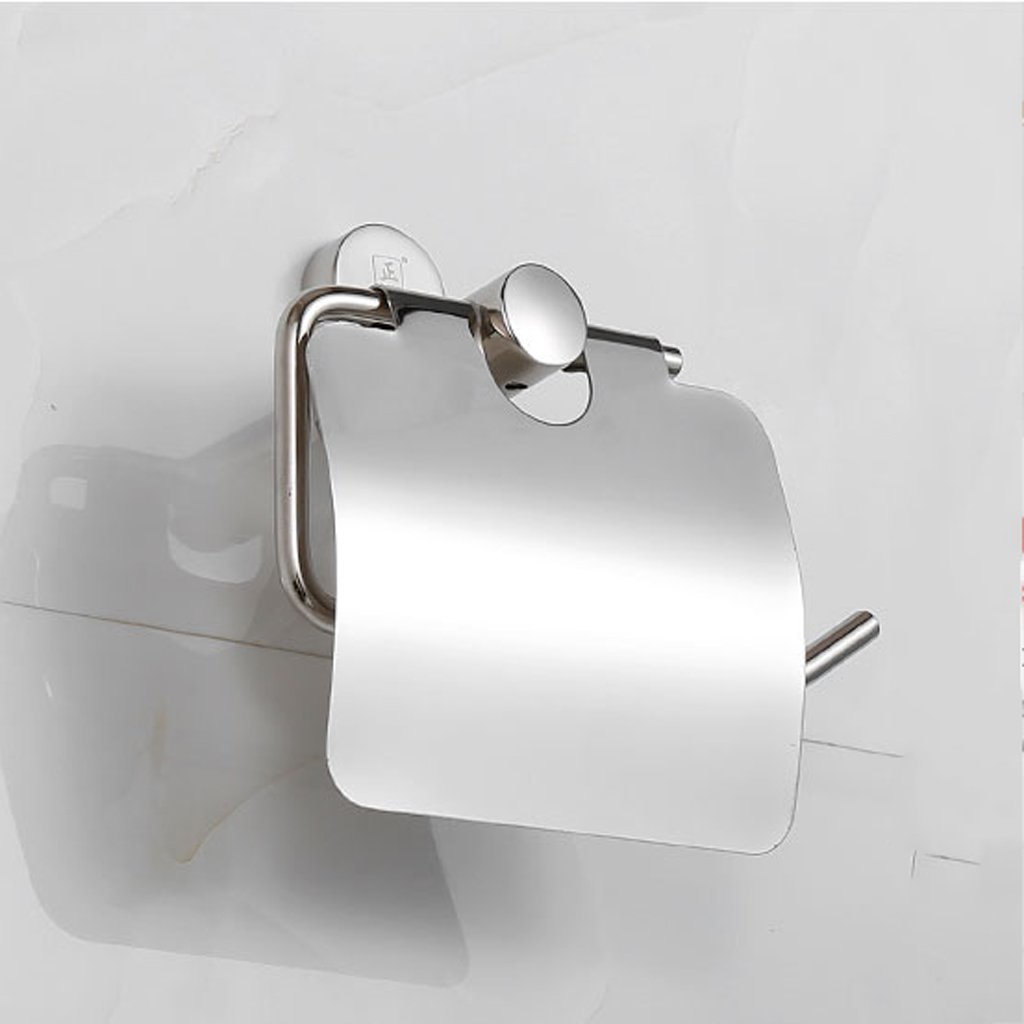 Stainless Steel Toilet Paper Holder & Tissue Box Tray - Wall Mounted Bathroom Organizer for Home, Office, and RV Use