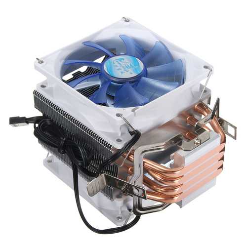 92mm 3-Pin Blue LED Copper CPU Cooler - High Performance Cooling Fan & Heat Sink for Intel LGA775/1156/1155 & AMD AM2/AM2+/AM3 - Perfect for Gaming PCs & Workstation Builds