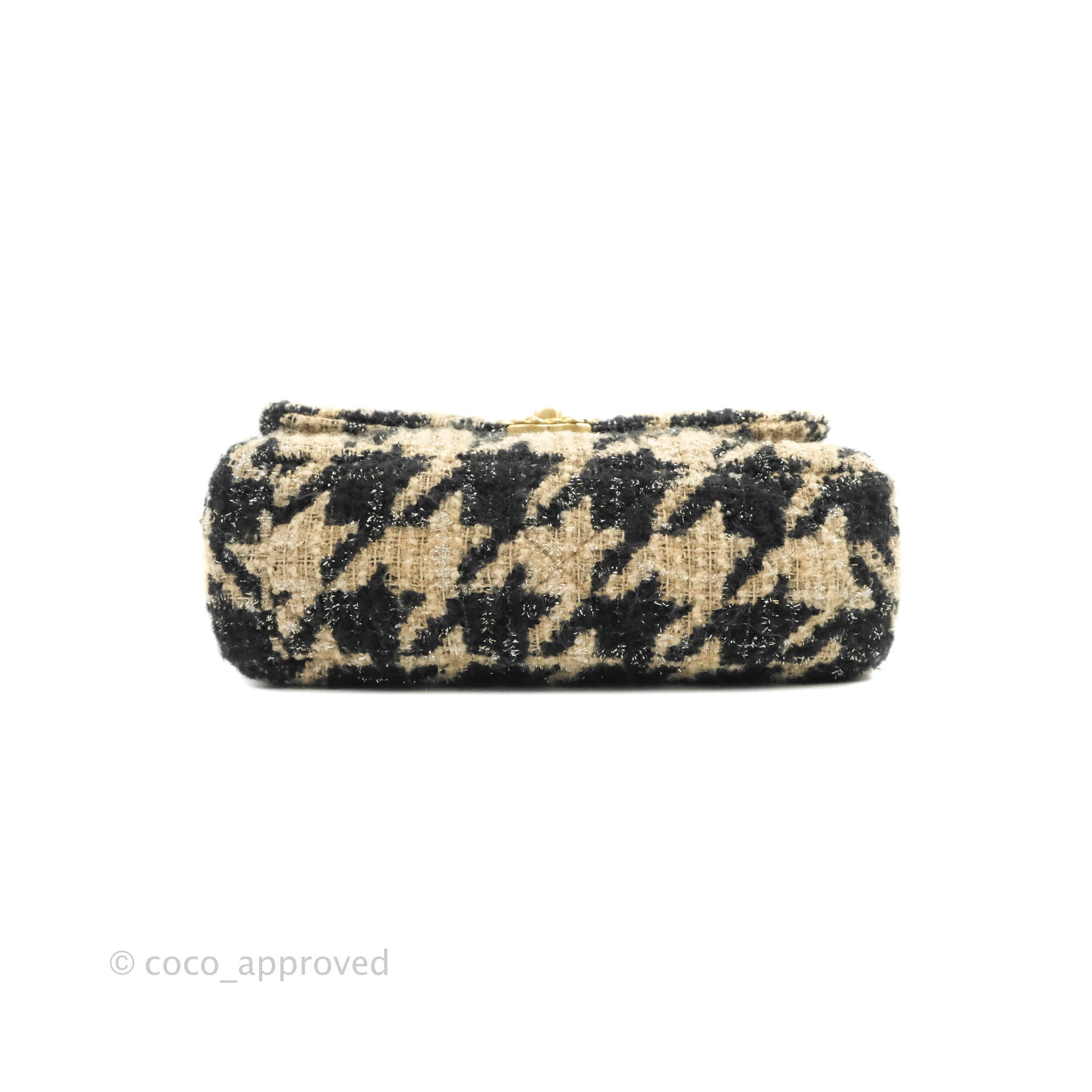 Chanel 19 Small Tweed Houndstooth Handbag in Black & Beige with Mixed Hardware - Luxury Crossbody Bag for Women, Perfect for Date Night & Special Occasions