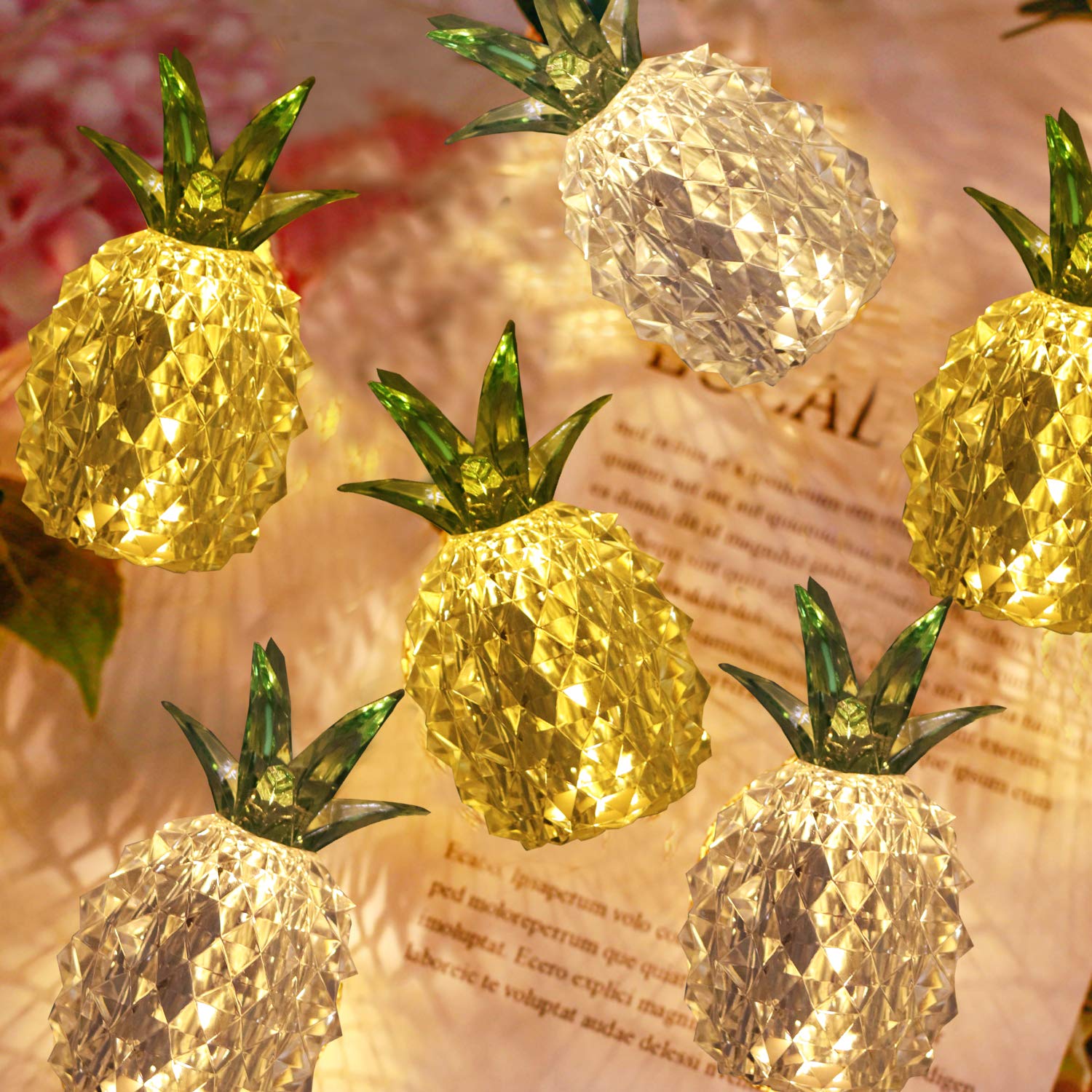 ANGELLOONG Pineapple Night Light - Decorative LED Bedside Lamp for Nursery, Kids Room & Bedroom - Cute Collectible Figurine Nightlight for Baby Sleep Aid & Home Decor - Set of 2 (Perfect for Birthday Gifts, Dorm Room Decor & Cozy Bedtime Atmosphere)