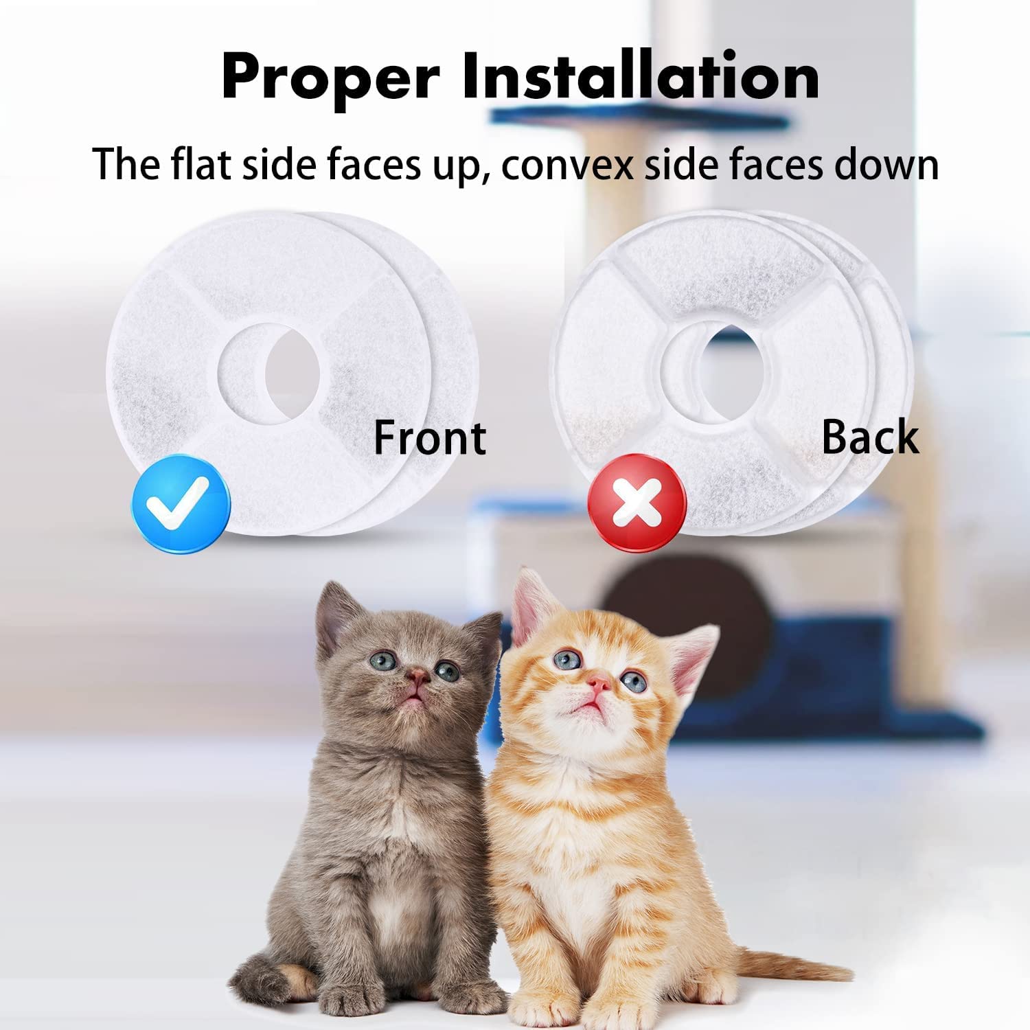 12 Pack Cat Fountain Replacement Filters - Compatible with Automatic Cat Water Dispensers & Pet Water Fountains | BPA-Free, Long-Lasting Water Filters for Fresh & Clean Drinking Water - Ideal for Multi-Cat Homes, Pet Owners & Veterinary Clinics