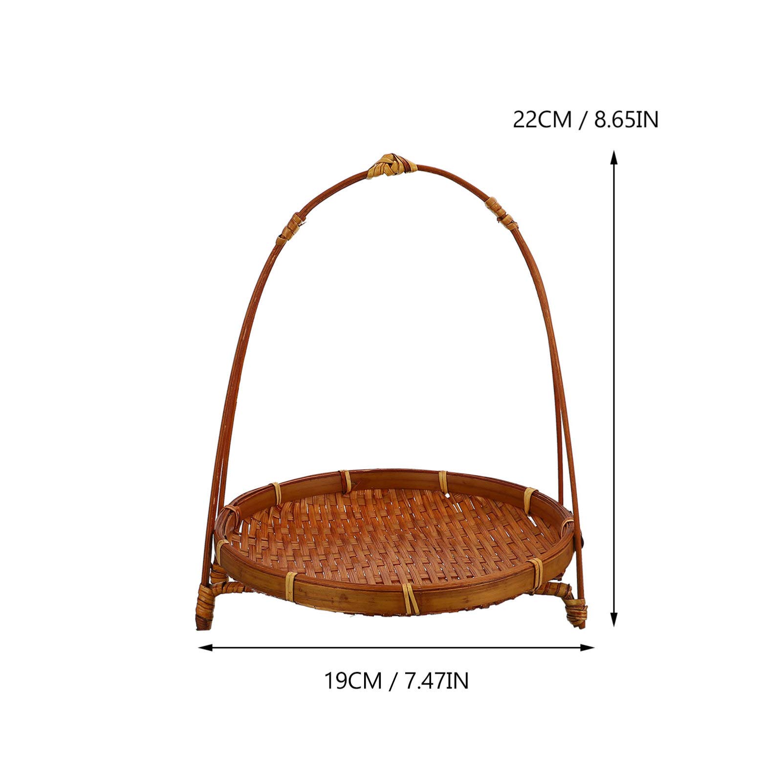 Eco-Friendly Woven Bamboo Basket - Round Rattan Tray for Fruits, Bread, Snacks & Candy | Natural Wicker Organizer for Kitchen, Dining Table & Home Decor | Perfect for Picnics, Parties & Gift Giving