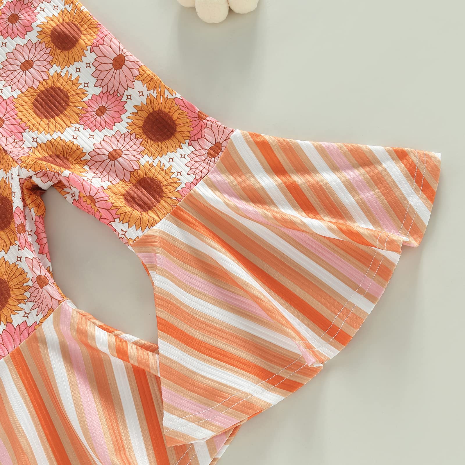 Baby Girl Summer Clothes - Floral Print Suspender Jumpsuit with Bell Bottom Flare Pants | Cute Overalls for Toddler Girls | Perfect for Playdates, Beach Outings & Summer Photoshoots