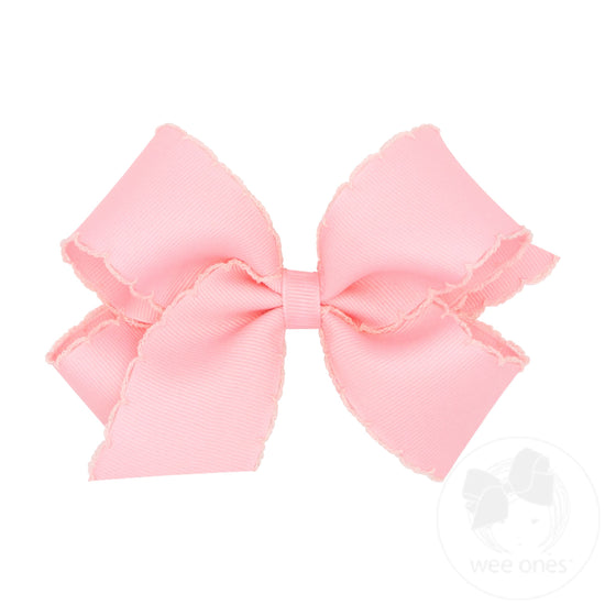 Elegant Monotone Moonstitch Edge Grosgrain Bow Hair Accessory - Assorted Colors for Women & Girls | Perfect for Weddings, Parties & Everyday Style