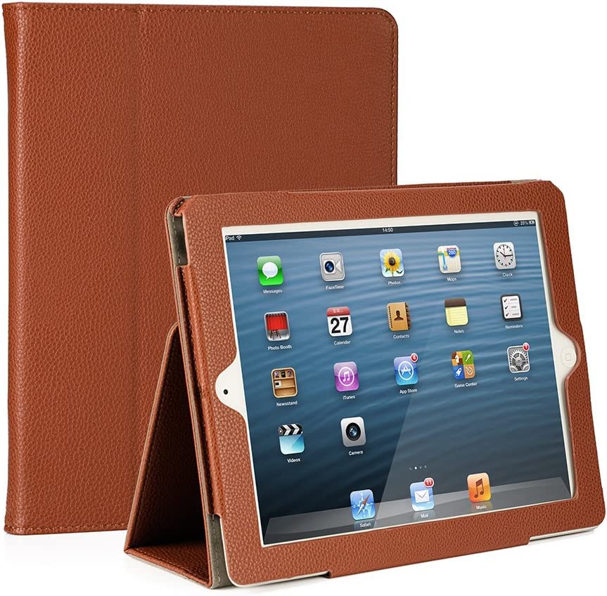 Premium PU Leather iPad 9.7 Inch Case (2018/2017/Air 2/Air 1) - Shockproof Corner Protection & Scratch-Resistant Smart Cover with Auto Sleep/Wake - Perfect for Work, Travel & Home Use (Brown)