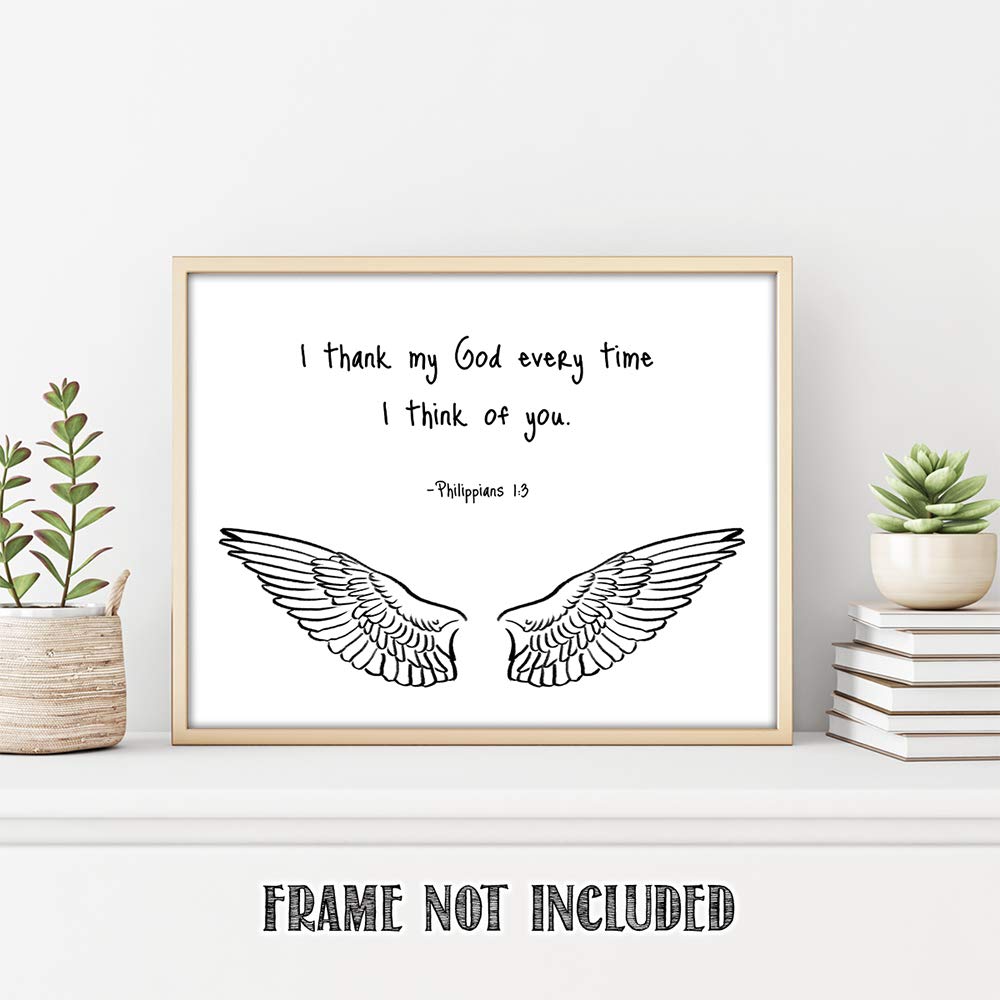 Inspirational Book of Philippians Bible Verse Wall Art - Motivational Scripture Quotes for Men, Modern Living Room Decor, Positive Christian Home Decor & Coach Gifts - Unframed 11x14 Inches - Perfect for Office, Bedroom & Faith-Based Spaces