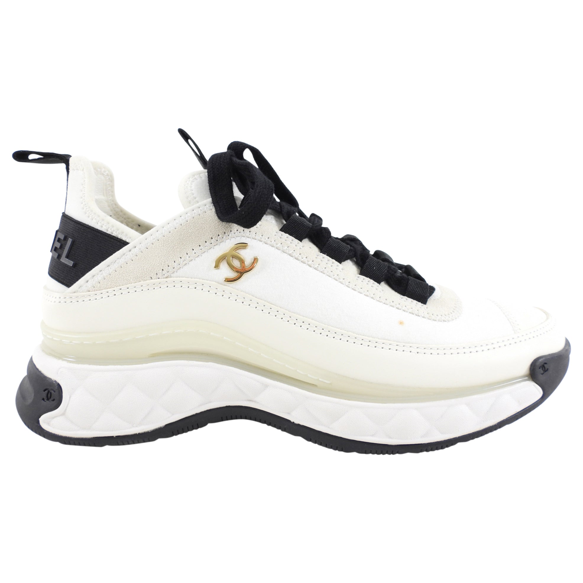 Chanel 22K White CC Logo Sneakers Women's Size 7 (EU 37) - Fashionable Luxury Shoes for Casual Wear & Street Style