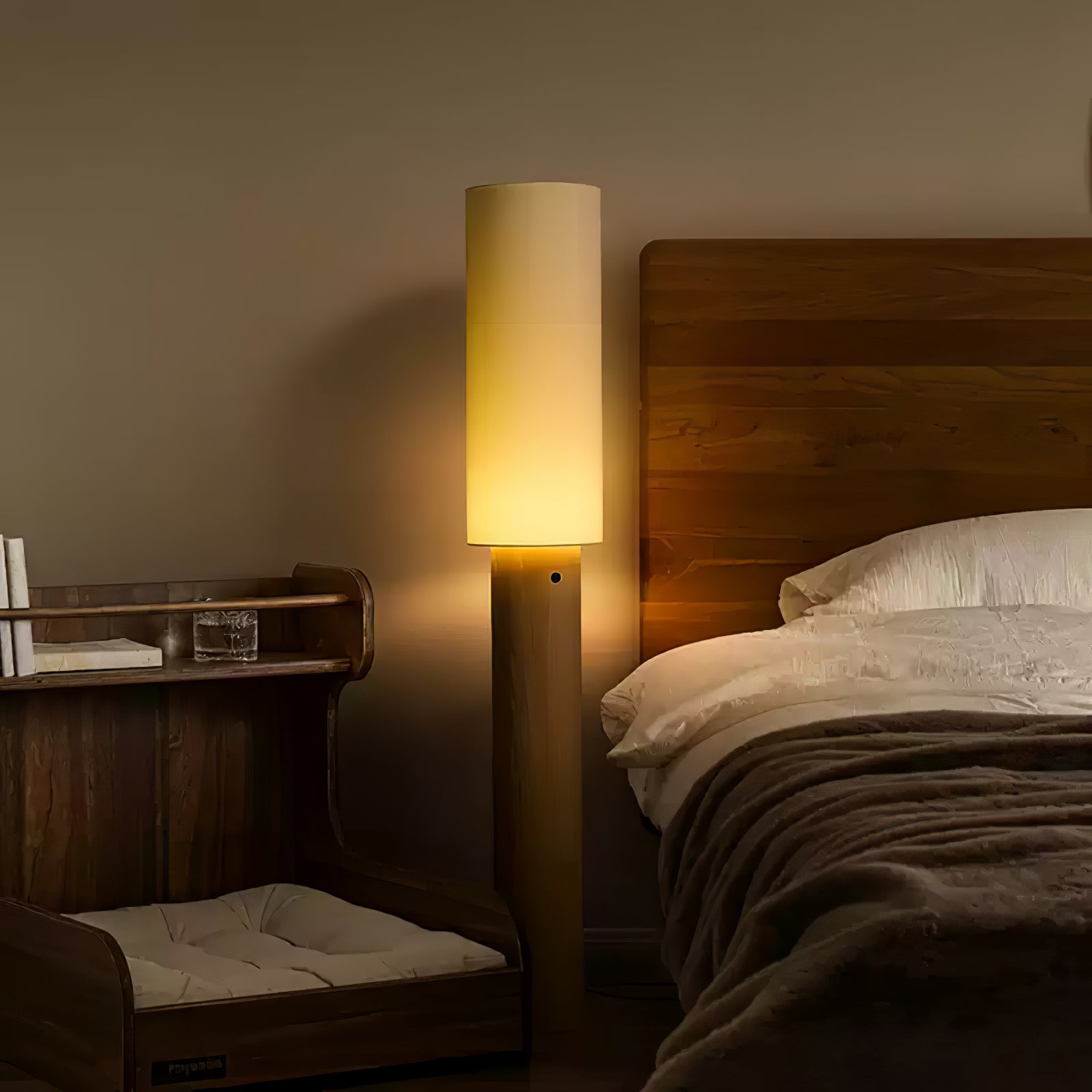 Elara Modern Wood Floor Lamp - Adjustable Height Standing Light for Living Room, Bedroom & Office - Warm White LED Reading Light with Remote Control - Perfect for Cozy Nights & Home Decor