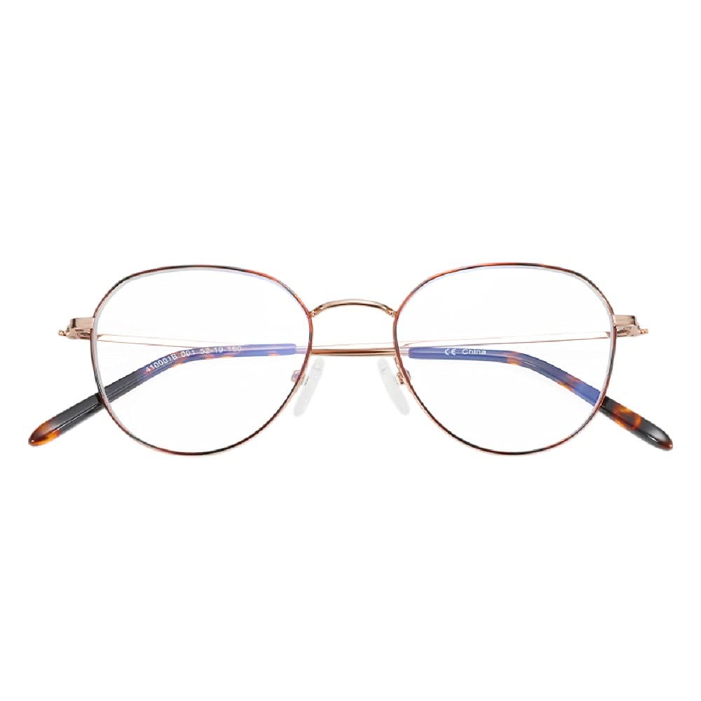 ZENOTTIC Blue Light Blocking Glasses for Men & Women - Anti Eyestrain Computer Glasses with Round Metal Frame - Perfect for Gaming, Office Work & Screen Time Protection