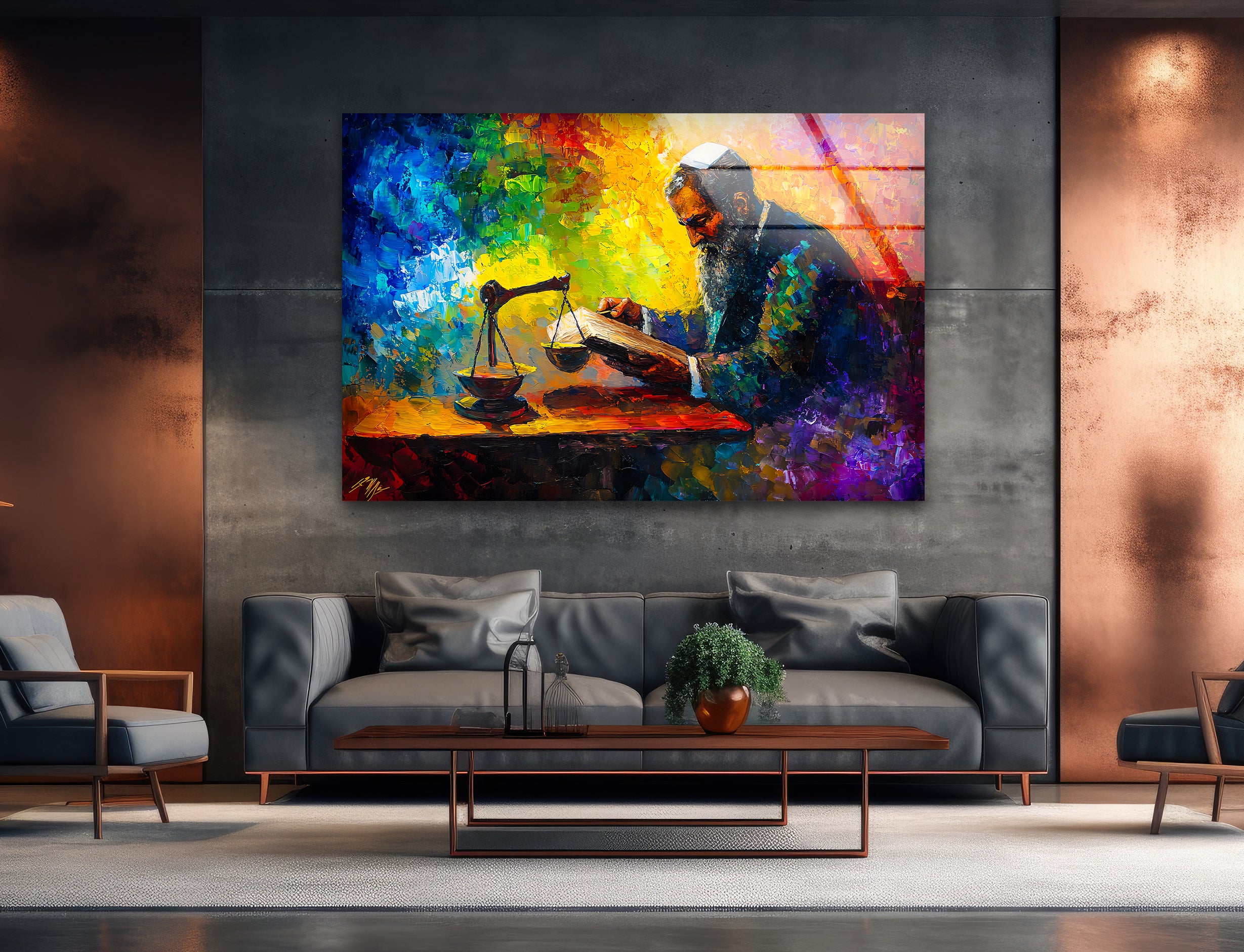 Original Afremov Hand-Painted Glass Wall Art - Vibrant Modern Home Decor for Living Room, Bedroom & Office