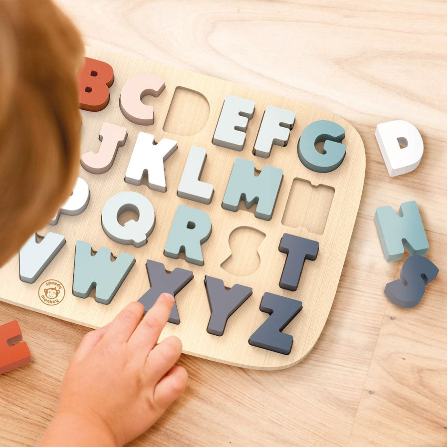 Alphabet Puzzle for Kids - Wooden ABC Learning Toy for Toddlers & Preschoolers - Educational Montessori Gift for Boys & Girls - Perfect for Homeschooling & Early Childhood Development