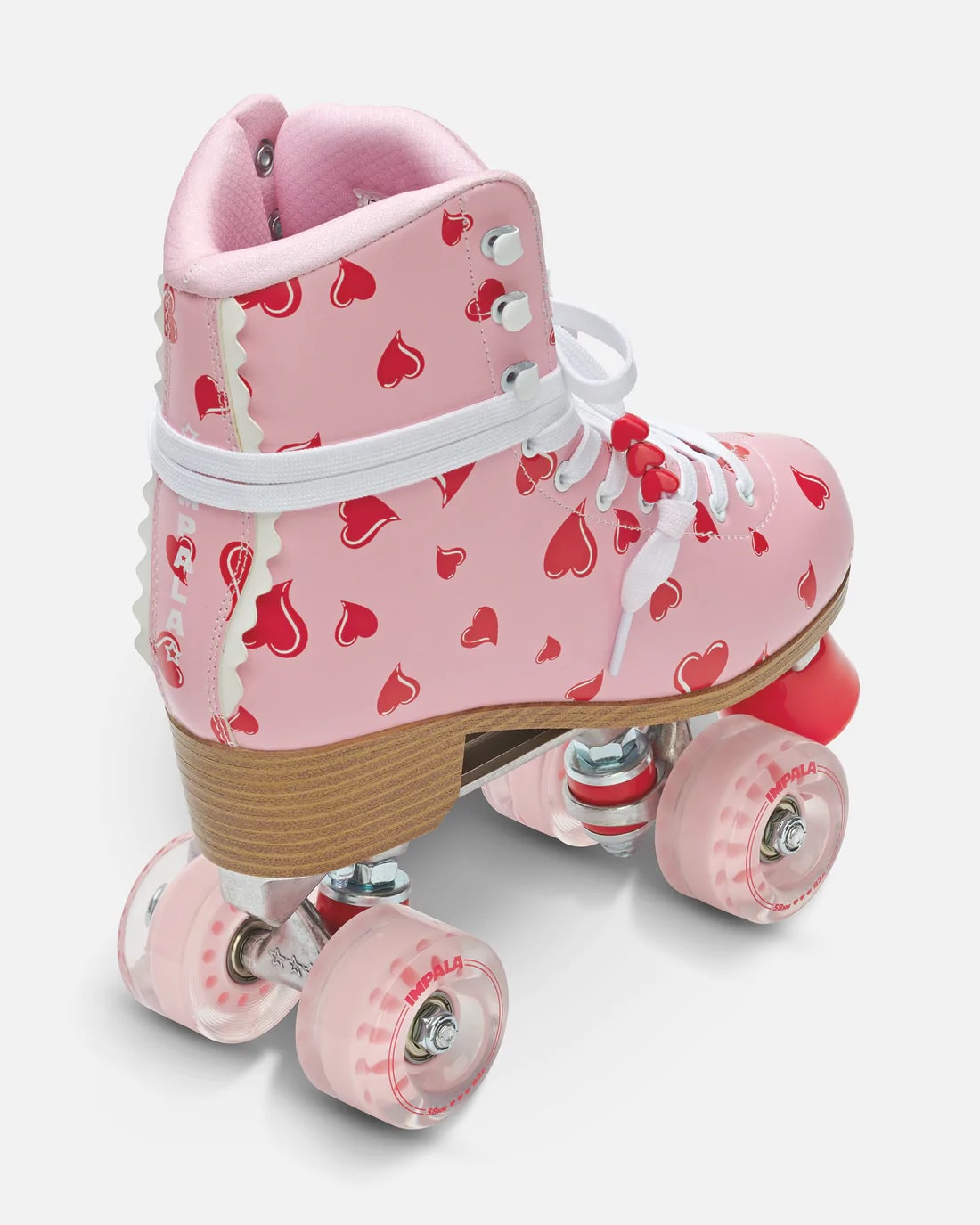 Impala Rollerskates with Falling Hearts Design - Women's Retro Quad Skates for Outdoor & Indoor Skating - Perfect for Rinks, Parks, and Roller Disco Parties