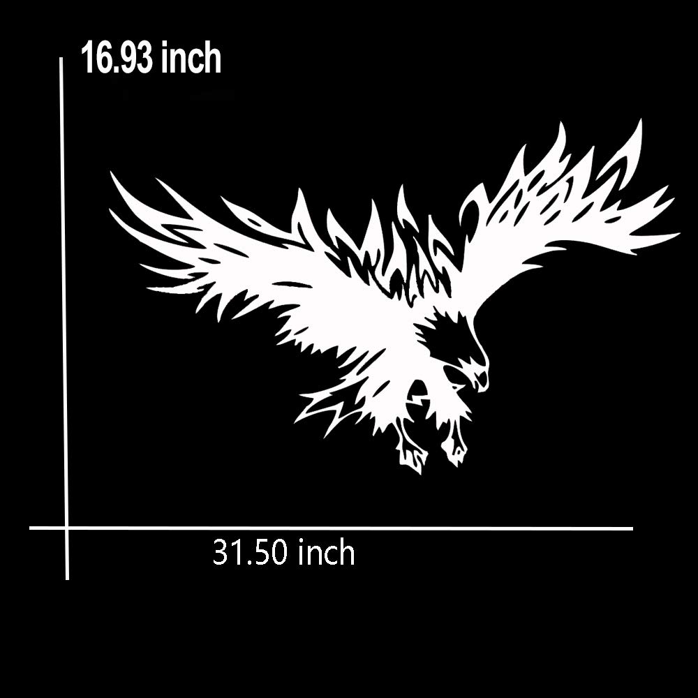 Eagle Car Decal Vinyl Stickers - Universal White Car Graphics for Hood, Body, Side & Rear Window - Enhance Your Vehicle's Style for Outdoor Adventures