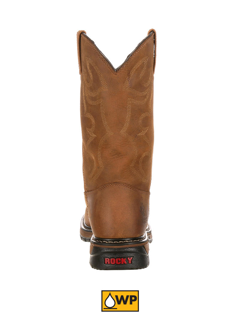 Rocky 2733 Men's Original Ride Branson Roper Waterproof Western Boots - Aztec Crazy Horse Leather - Durable Cowboy Boots for Riding, Work & Outdoor Adventures