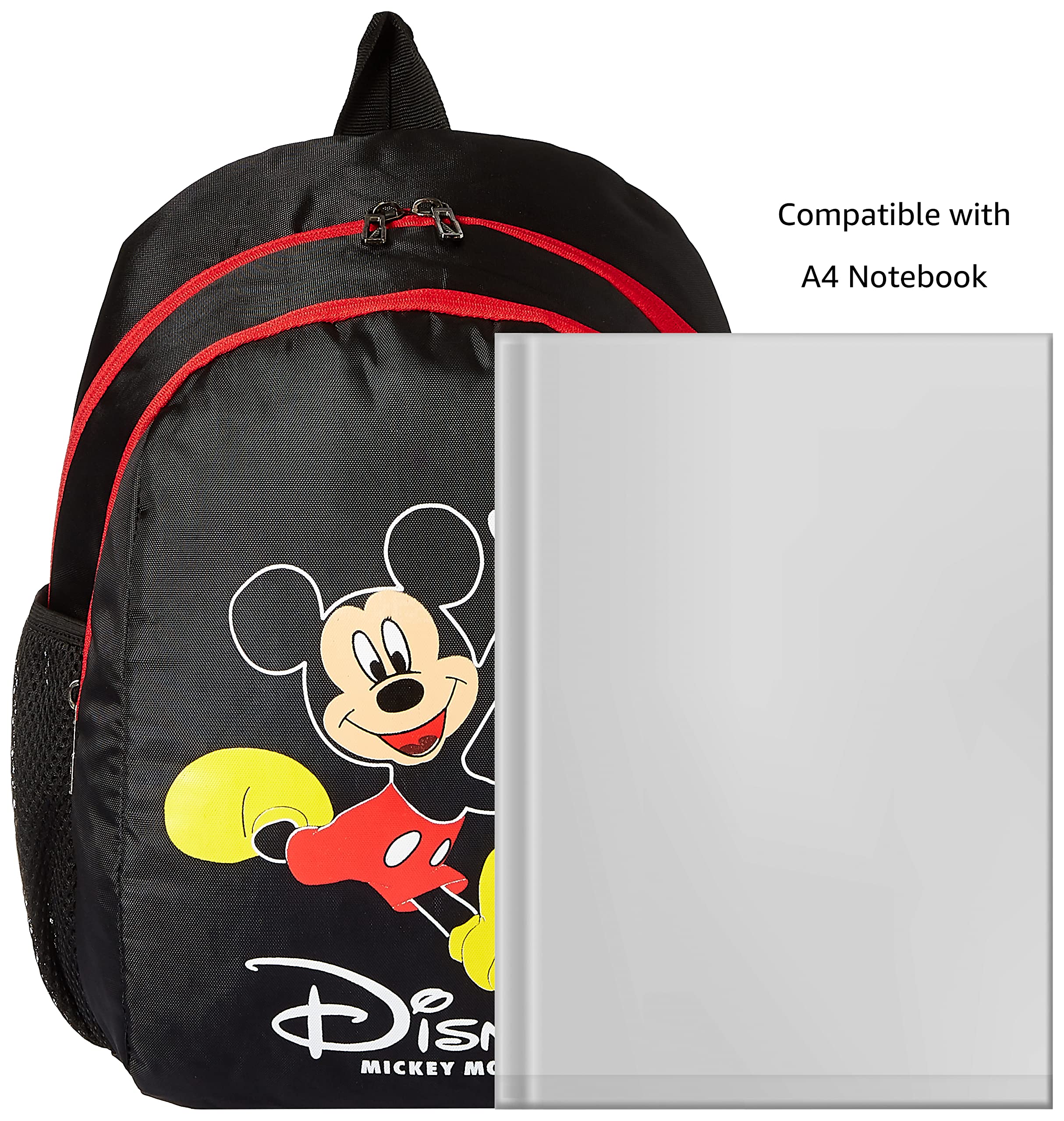 Kuber Industries Disney Mickey Mouse Print Unisex School Backpack for Kids - Lightweight Durable Polyester Bookbag for Boys & Girls - Perfect for School, Travel & Daily Use