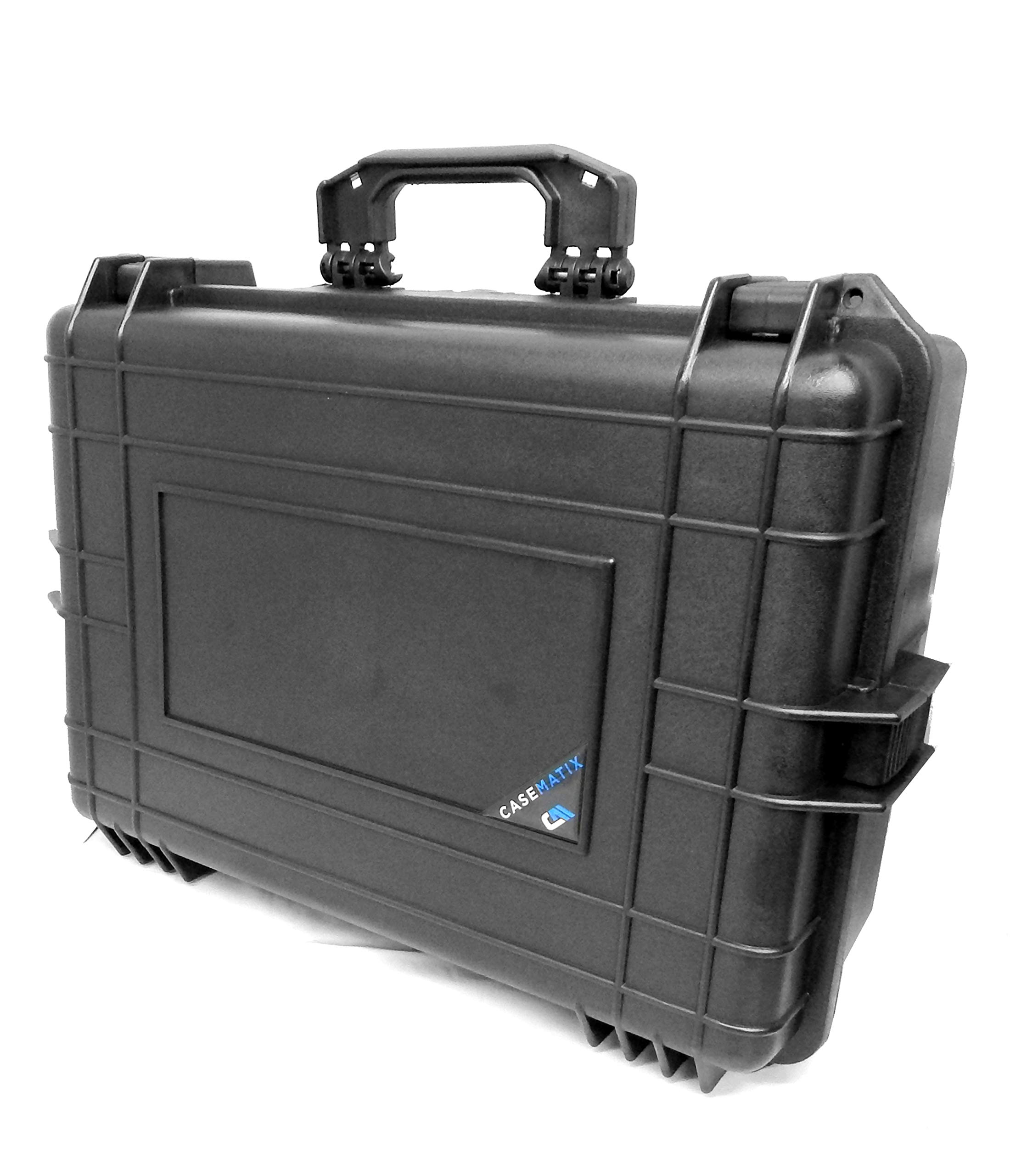 Casematix 23-Inch XL Waterproof Hard Case for Mobile Projectors, Podcasting Microphones, Audio Mixers & Electronics - Customizable Foam Interior Fits Up to 18x11x6 Inch Gear - Perfect for Travel, Studio & Outdoor Protection