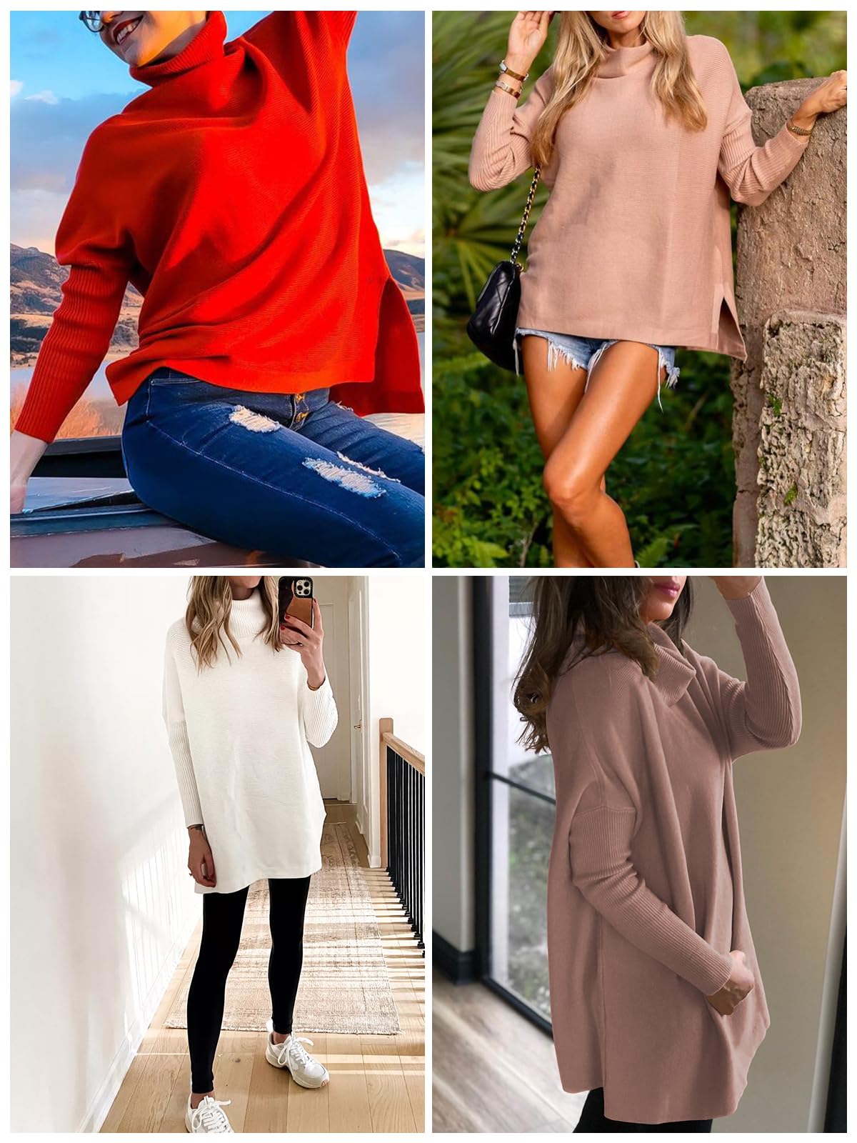 EFAN Women's Oversized Turtleneck Sweater - Soft Winter Pullover Long Sleeve Tunic Top for Fall & Winter Fashion (2025) | Cozy Office Wear, Casual Outfits & Holiday Layering