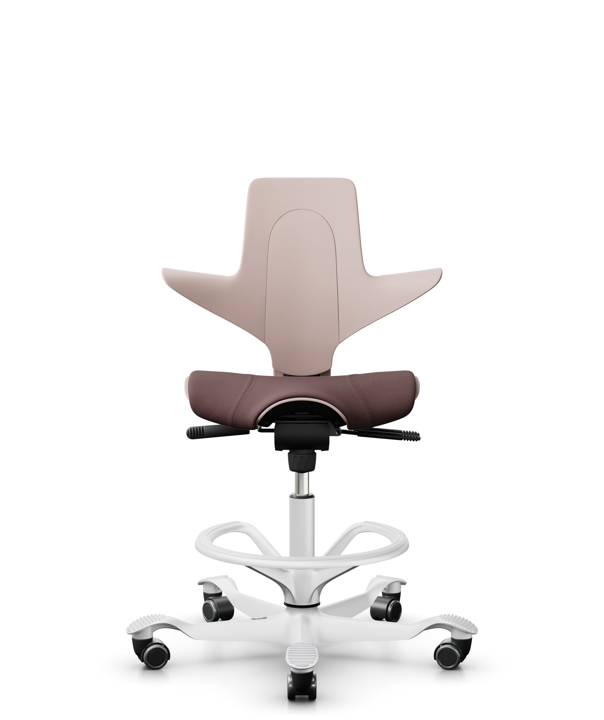 HÅG Capisco Puls 8020 Ergonomic Office Chair - Pink, White & Chestnut Colors for Home & Workspace Comfort