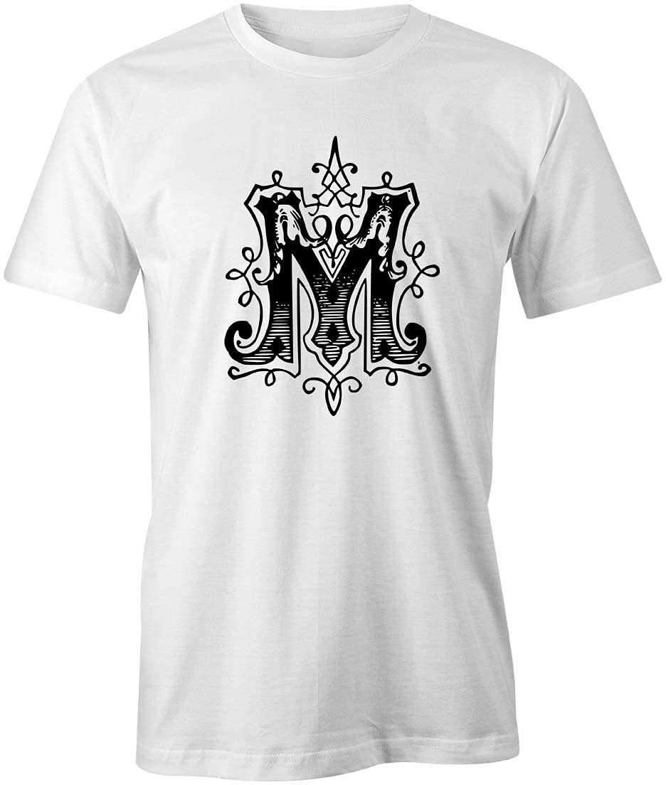 Letter M Graphic T-Shirt for Men & Women - Soft Cotton White Printed Tee - Casual Wear, Street Style, Gifts & Everyday Outfits