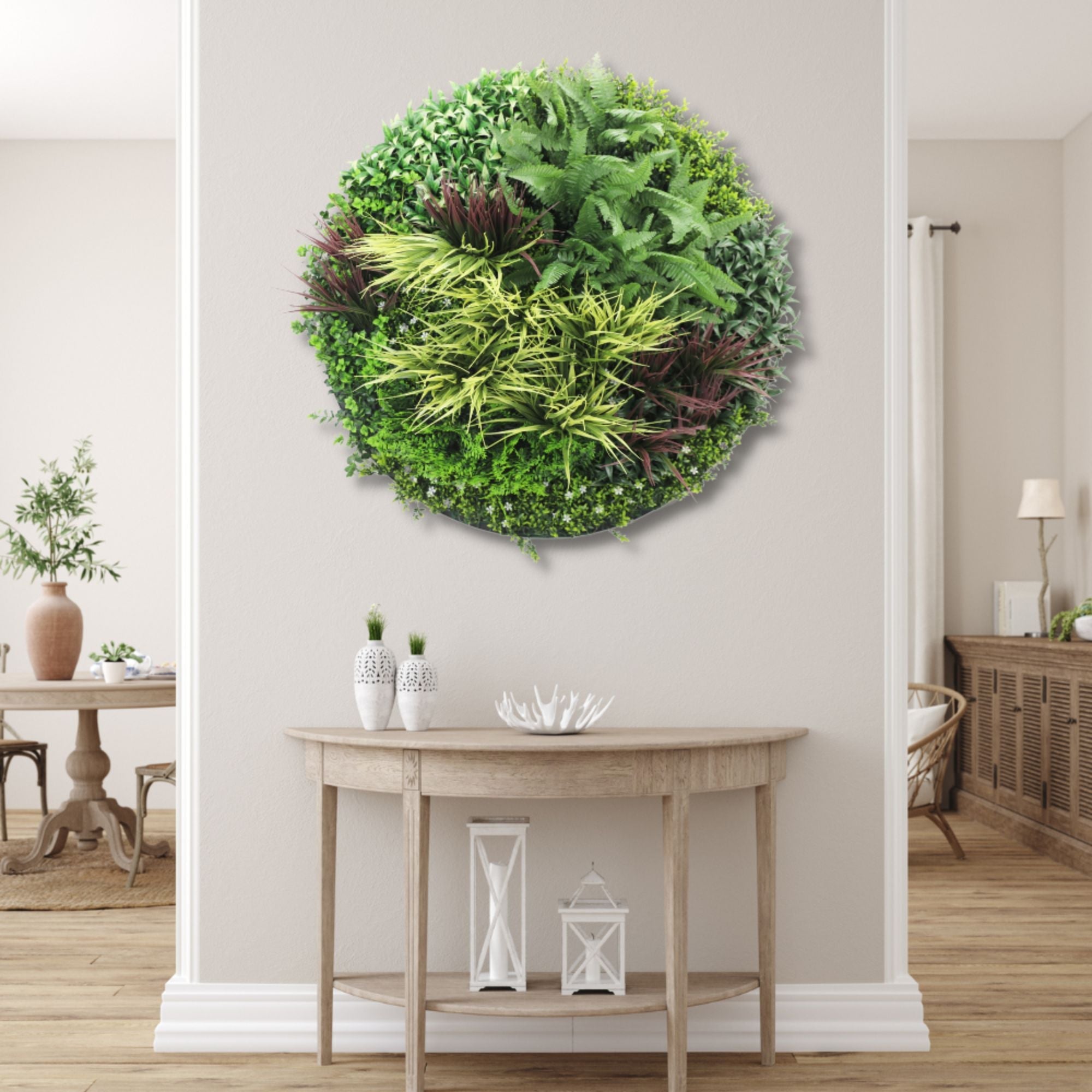 100cm Slimline Artificial Green Wall Panel - UV Resistant Grassy Fern Decor for Indoor/Outdoor Use - Perfect for Home, Office, and Wedding Backdrops