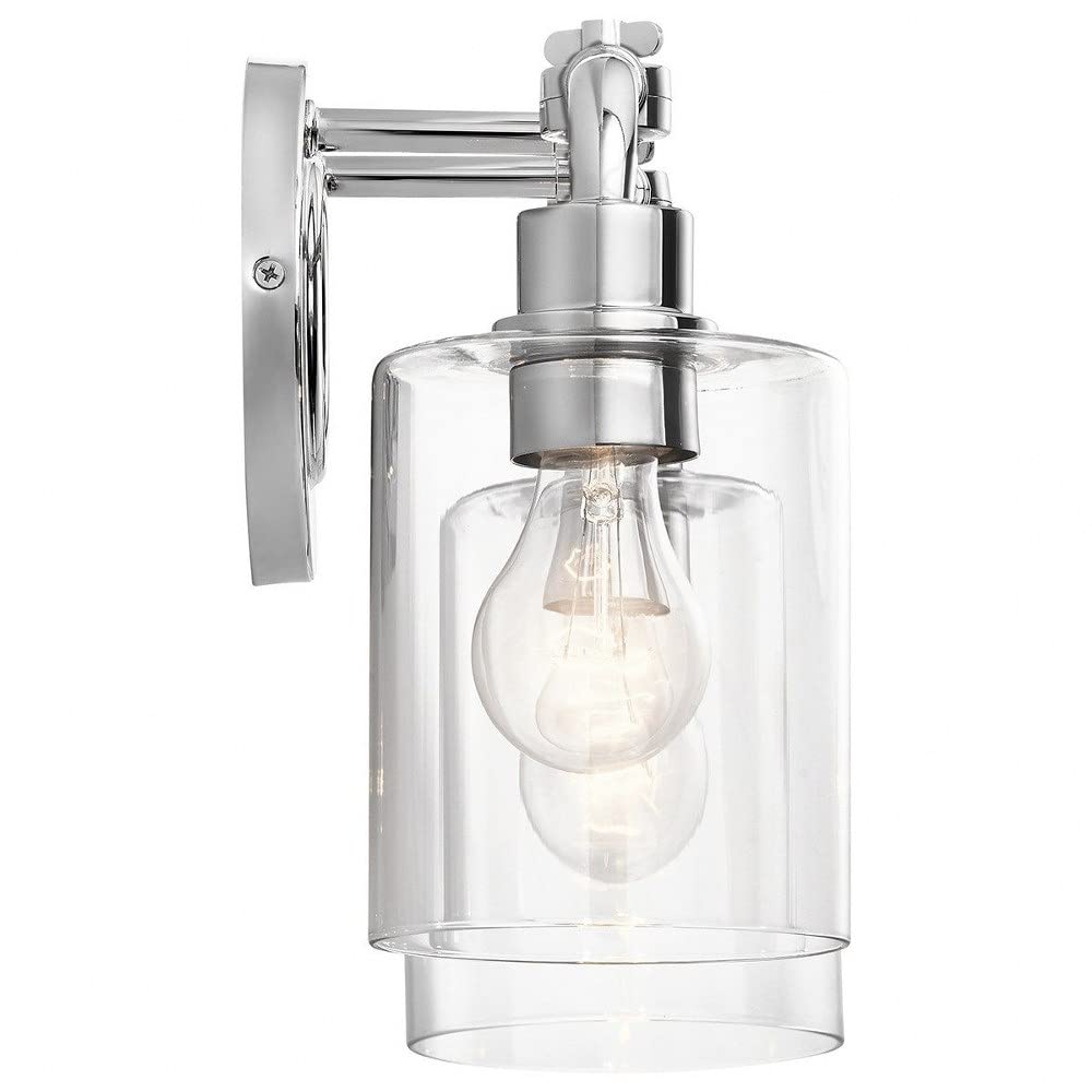 Kichler Bath 2-Light Chrome Vanity Light Fixture - Perfect for Bathroom, Powder Room & Dressing Area Lighting