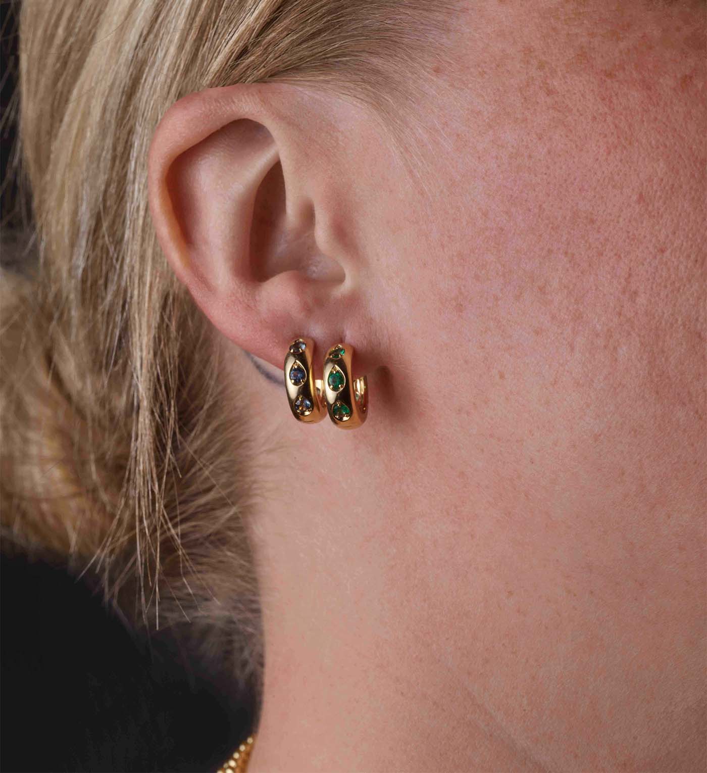 Forever & Always a Pair: Emerald Gemstone Hoop Earrings for Women - Perfect for Anniversaries, Weddings & Romantic Gifts