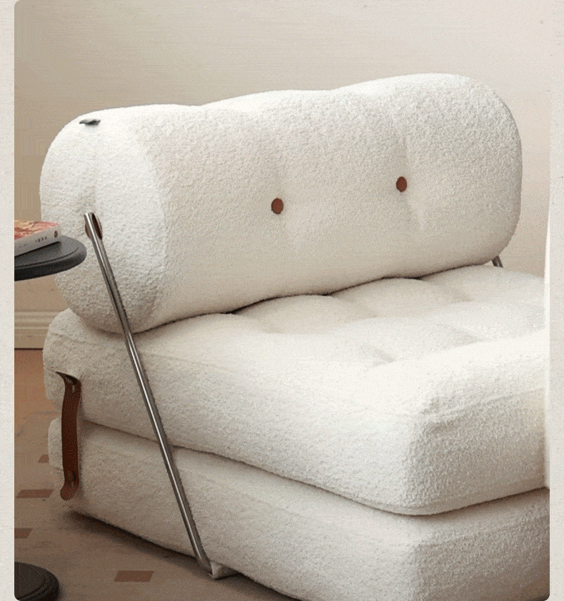 Luxury Imitation Lamb Fleece Daybed Sofa - Soft Tofu Block Design for Living Room, Bedroom & Lounge Areas - Perfect for Relaxing, Napping and Home Decor