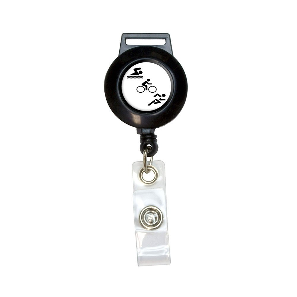 Triathlon Lanyard Retractable Reel Badge Holder - Durable ID Card Holder for Swim Bike Run Events - Perfect for Triathletes, Races & Competitions