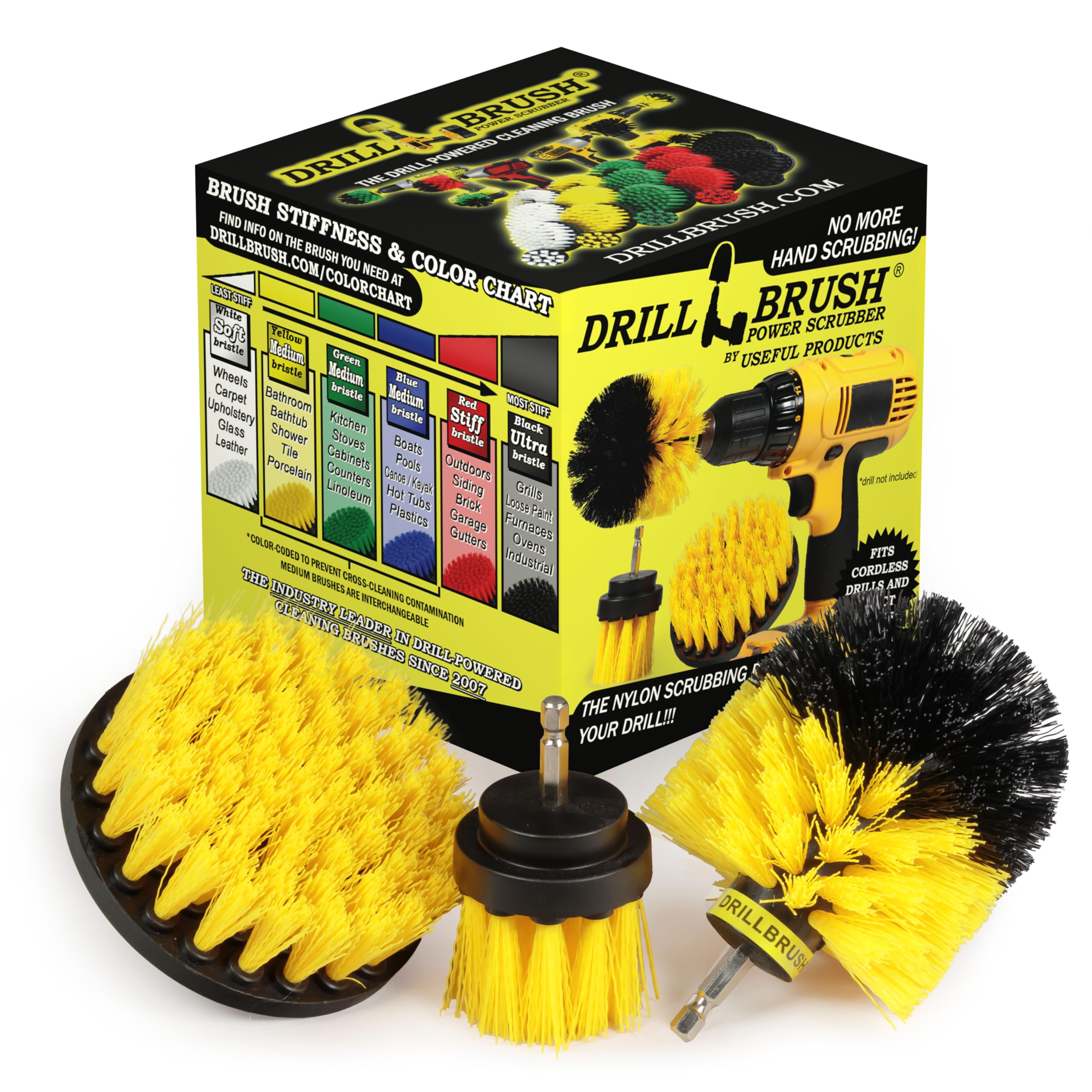 Power Scrubber Brush Set - Drill Brush Attachment for Bathroom Cleaning - Bathtub, Tile, Grout & Toilet Scrubber - Heavy Duty Shower Cleaning Tools - Perfect for Deep Cleaning Bathrooms & Kitchen Surfaces