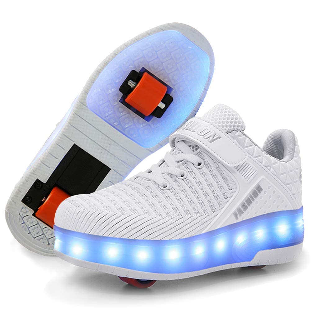 Ufatansy LED Light Up Roller Skate Shoes with Wheels - USB Rechargeable Kids Roller Shoes for Boys & Girls - Perfect for Birthday Gifts, Outdoor Play & Night Skating