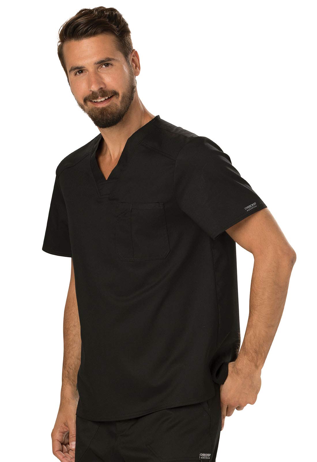 Cherokee Men's Scrubs Top - Workwear Revolution Tuckable V-Neck WW690 - Comfortable Medical Uniform for Doctors & Nurses