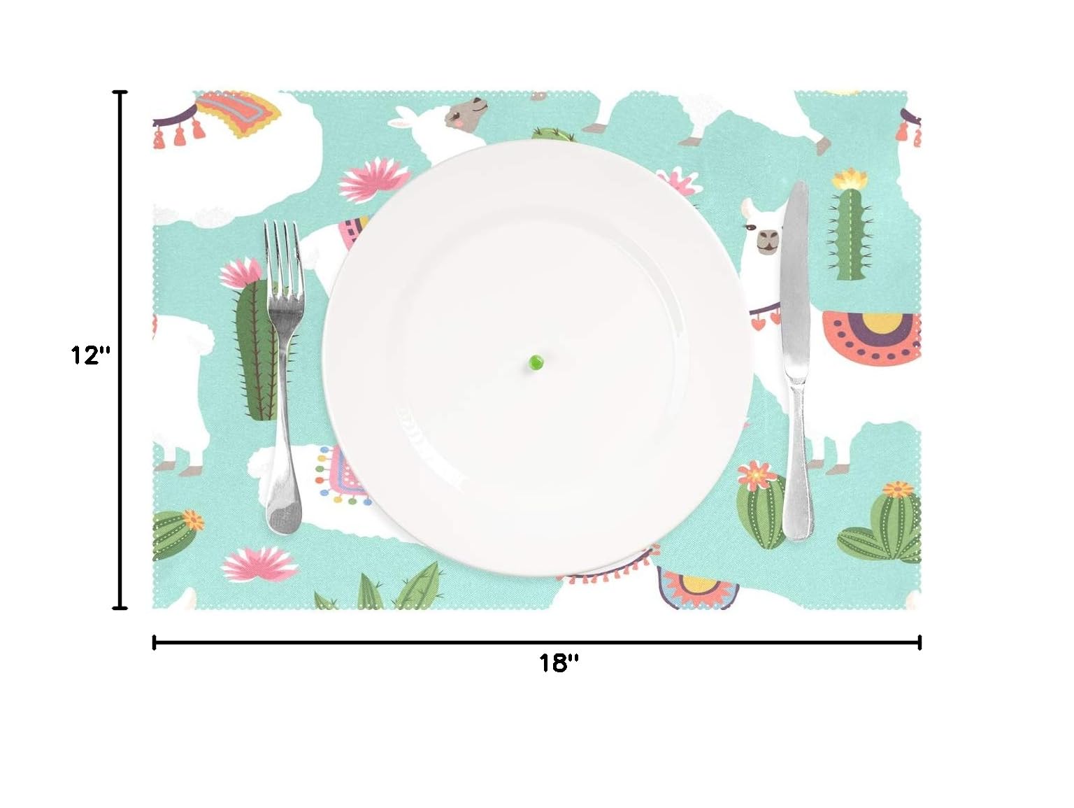 Llama and Cactus Heat Resistant Placemats - Washable Dining Table Mats for Kitchen Decor (Set of 1) - Perfect for Southwestern Style Home Dining and Party Table Settings