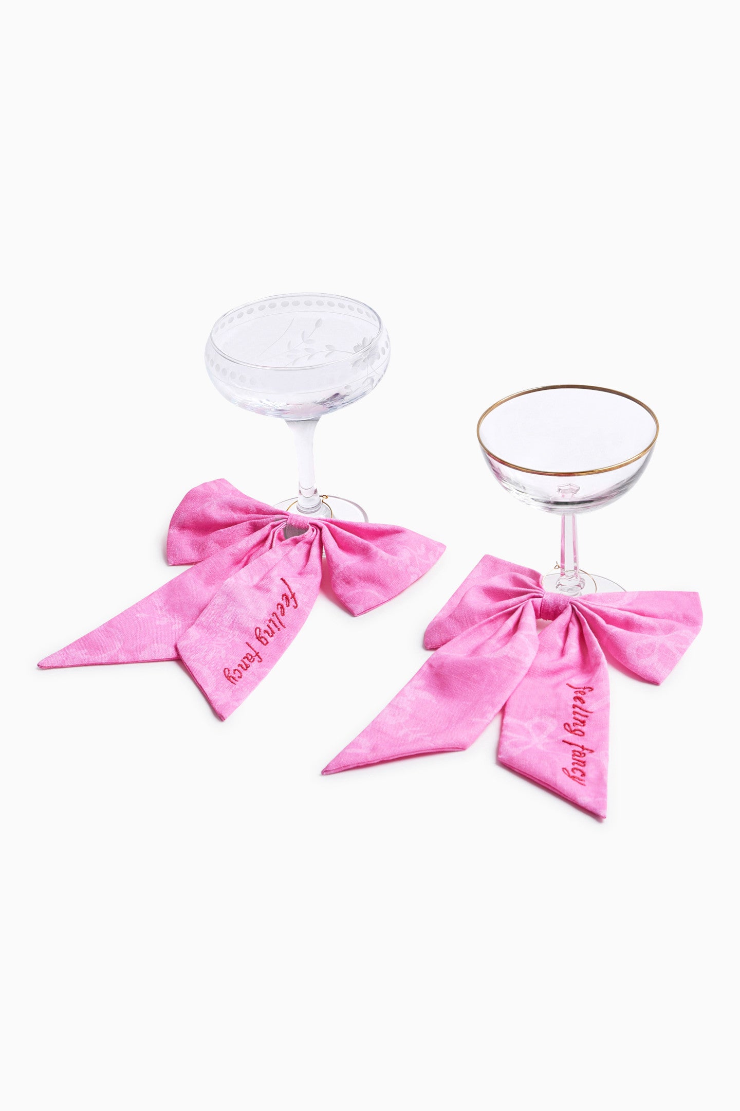 Elegant Stemware Dressing Bows Set of 2 - Premium Wine Glass Charms for Parties, Weddings & Special Occasions - Perfect for Hosting, Gift Giving & Holiday Celebrations