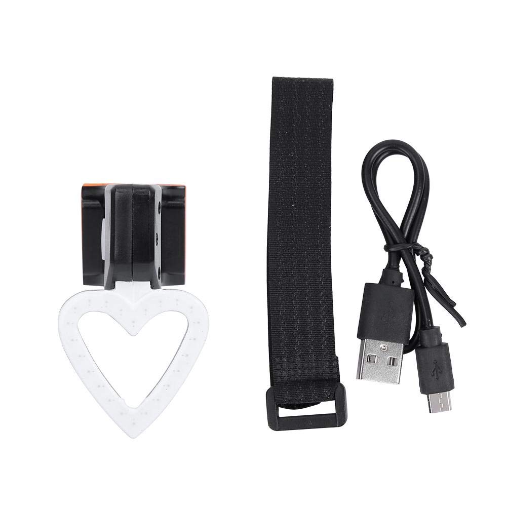 USB Rechargeable LED Bike Tail Light - Waterproof Bicycle Rear Light with Heart Design for Mountain/Road Bikes - Perfect for Night Cycling, Commuting & Safety Visibility