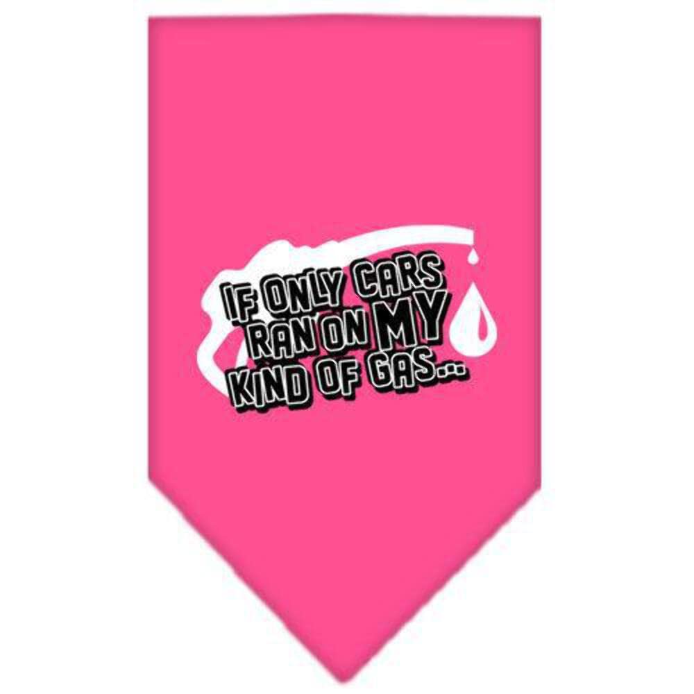 Funny Dog Bandana - 'If Only Cars Ran On My Kind Of Gas' Screen Printed Pet Bandana - Black Large Size for Medium Dogs - Perfect for Walks, Pet Parties & Photo Shoots