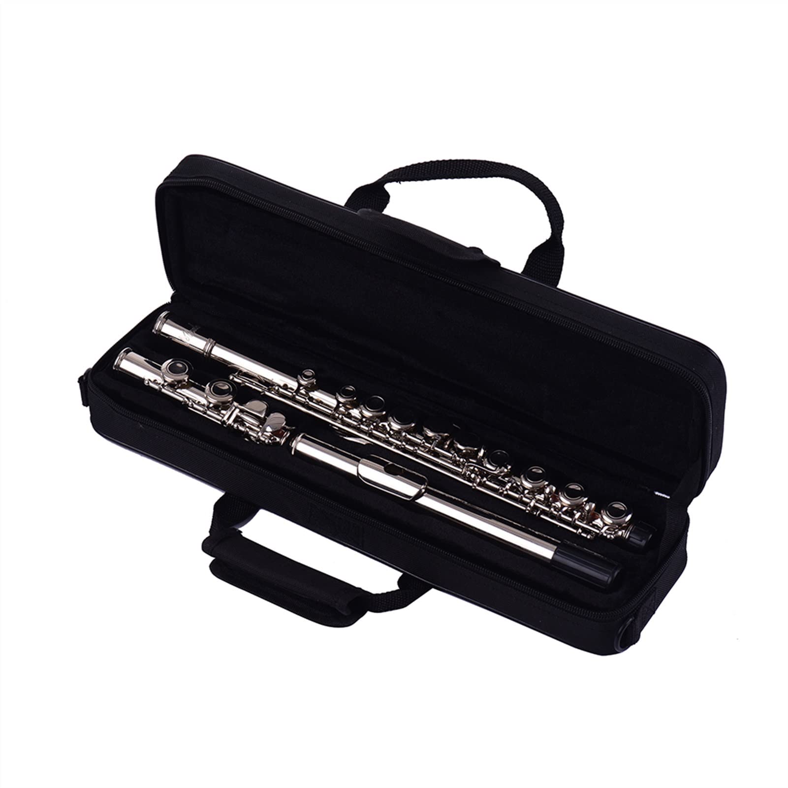 16-Hole Cupronickel Silver Plated Flute with Cleaning Kit - Professional Woodwind Instrument for Beginners & Musicians - Perfect for Band Practice, Performances & Music Lessons