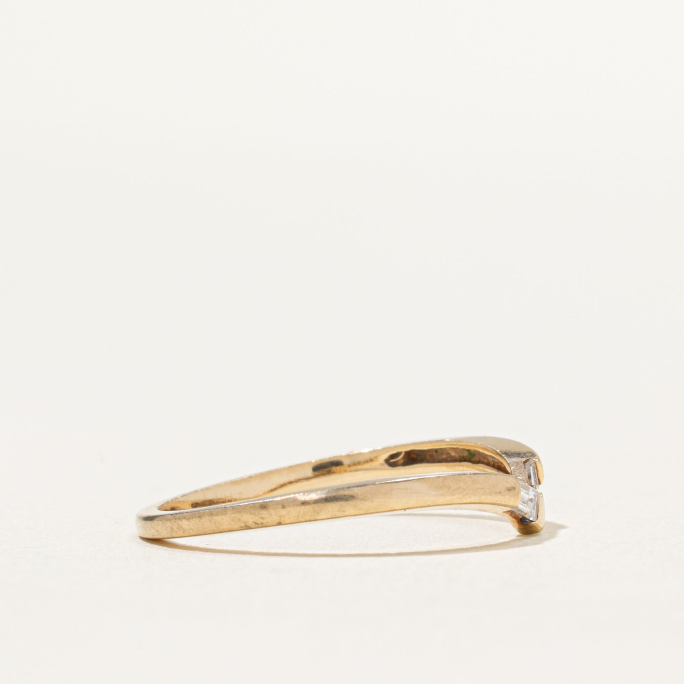 0.10ctw Two Stone Diamond Chevron Ring - Size 6.5 | Elegant Wedding Band, Anniversary Gift & Everyday Jewelry for Women
