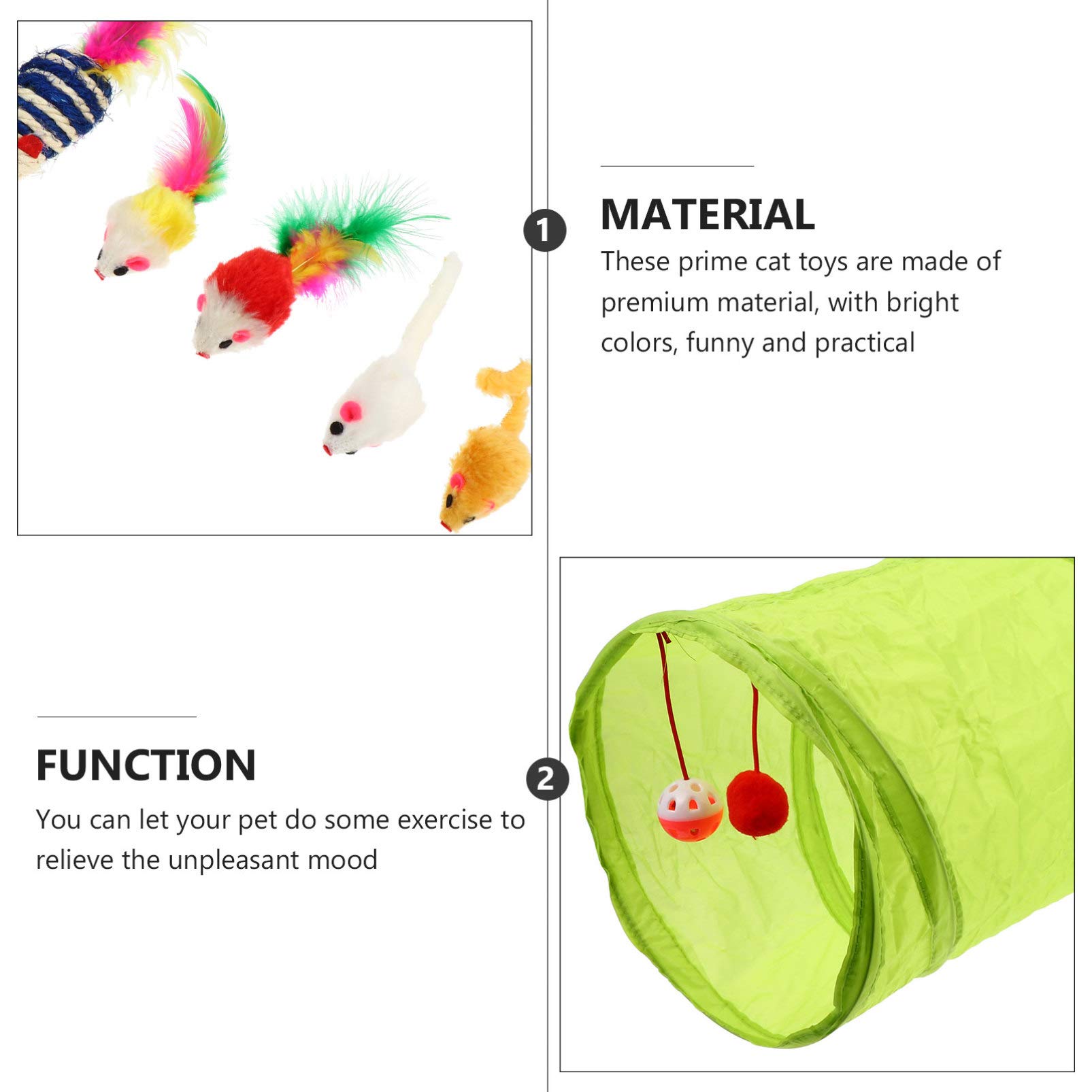 Balacoo 21-Piece Funny Cat Toy Set - Crinkle Ball, Teaser Wand & Sweat Suit for Kittens & Puppies | Interactive Play, Exercise & Stress Relief for Indoor Cats | Perfect for Playtime, Training & Bonding