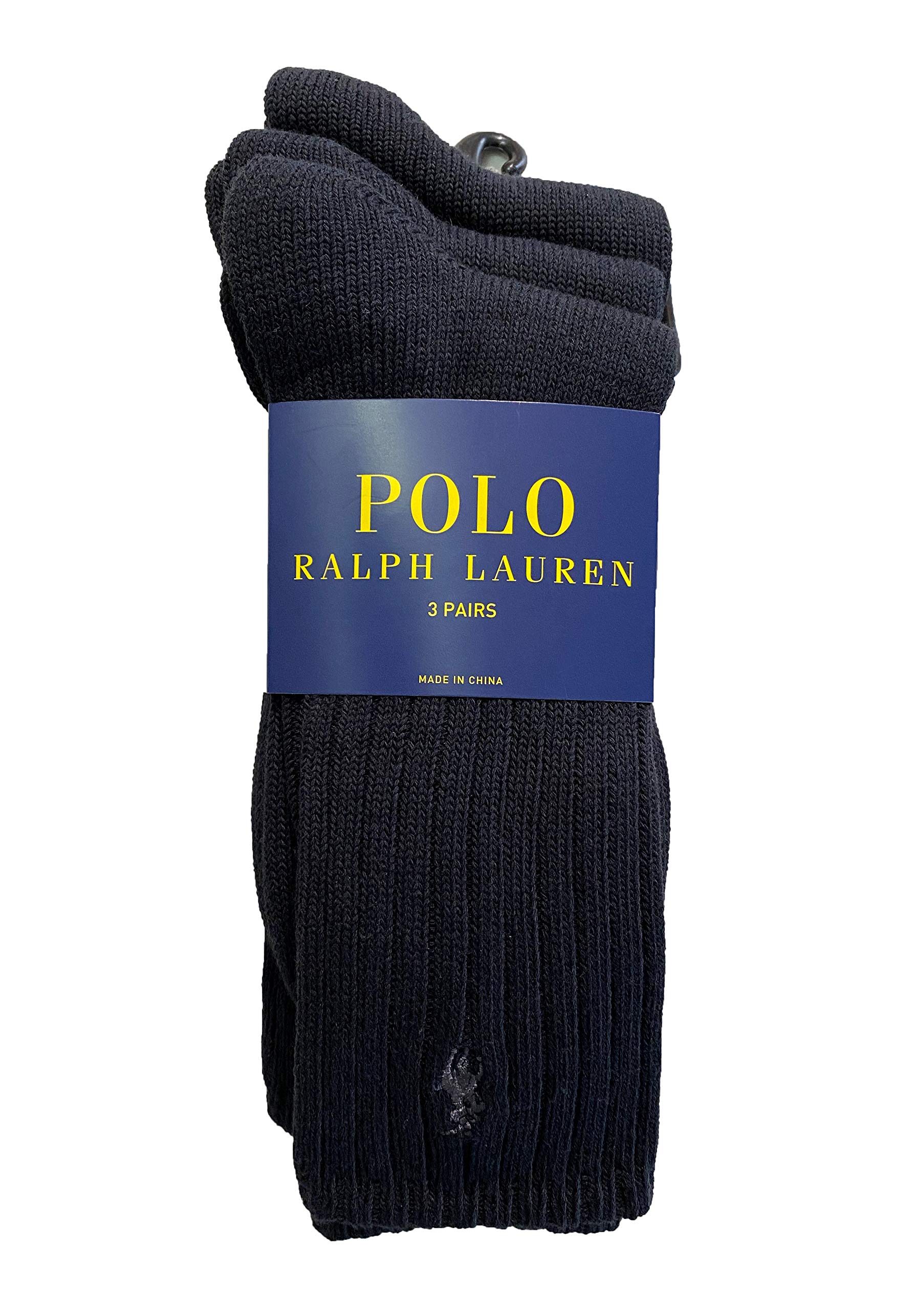 Ralph Lauren Men's 3 Pack Super Soft Ribbed Dress Socks - Black, Large Size | Comfortable Formal & Business Socks for Office, Wedding & Dress Shoes