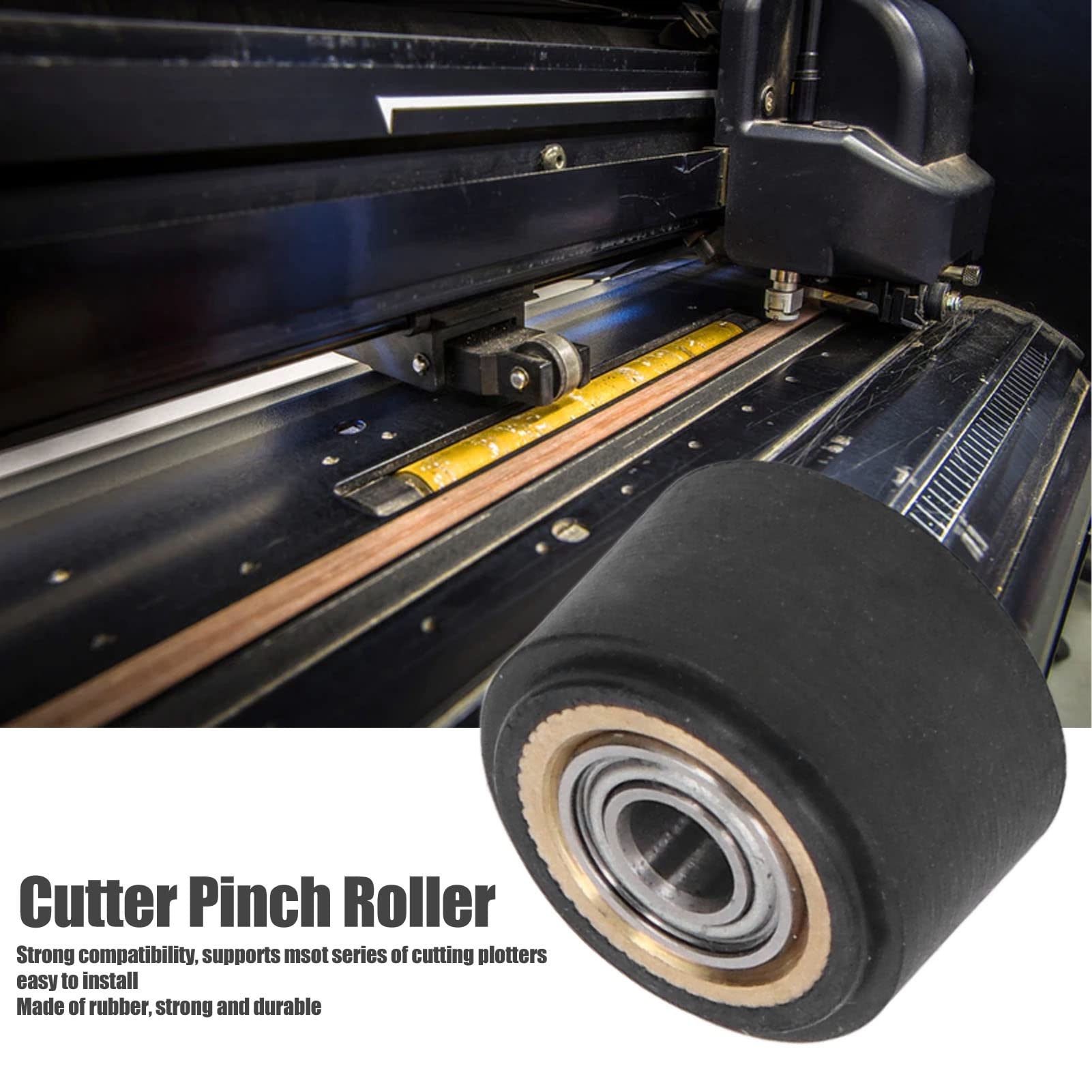 High-Quality Rubber Cutting Plotter Paper Feed Roller - Compatible Pinch Roller for Cutters | Durable, Long-Lasting & Easy to Clean | Perfect for Tape Recorders & Amplifiers (4x11x16) | Ideal for Crafting, Vinyl Cutting & DIY Projects