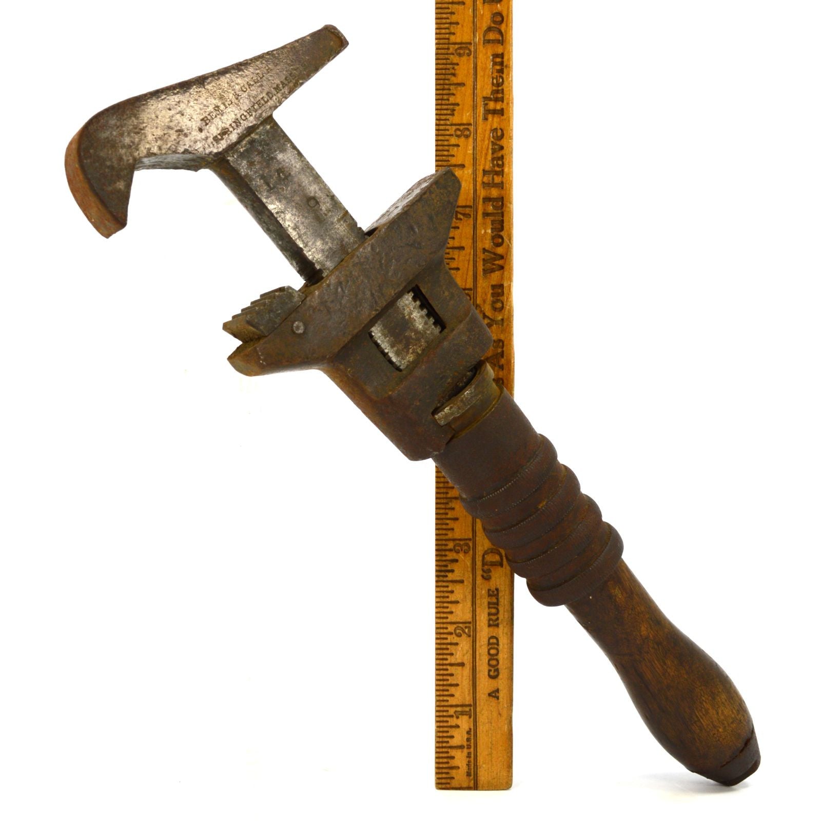 Vintage Bemis & Call H&T Antique Combination Monkey Pipe Wrench - 11 Inch Double Jaw Adjustable Tool (2.5 lbs) for Plumbing, Mechanical Repairs & DIY Projects