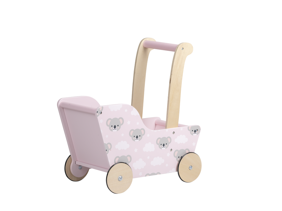Modern Pink Koala Bear Doll Stroller (Pram) - Perfect for Pretend Play, Baby Shower Gifts & Toddler Role Play Activities