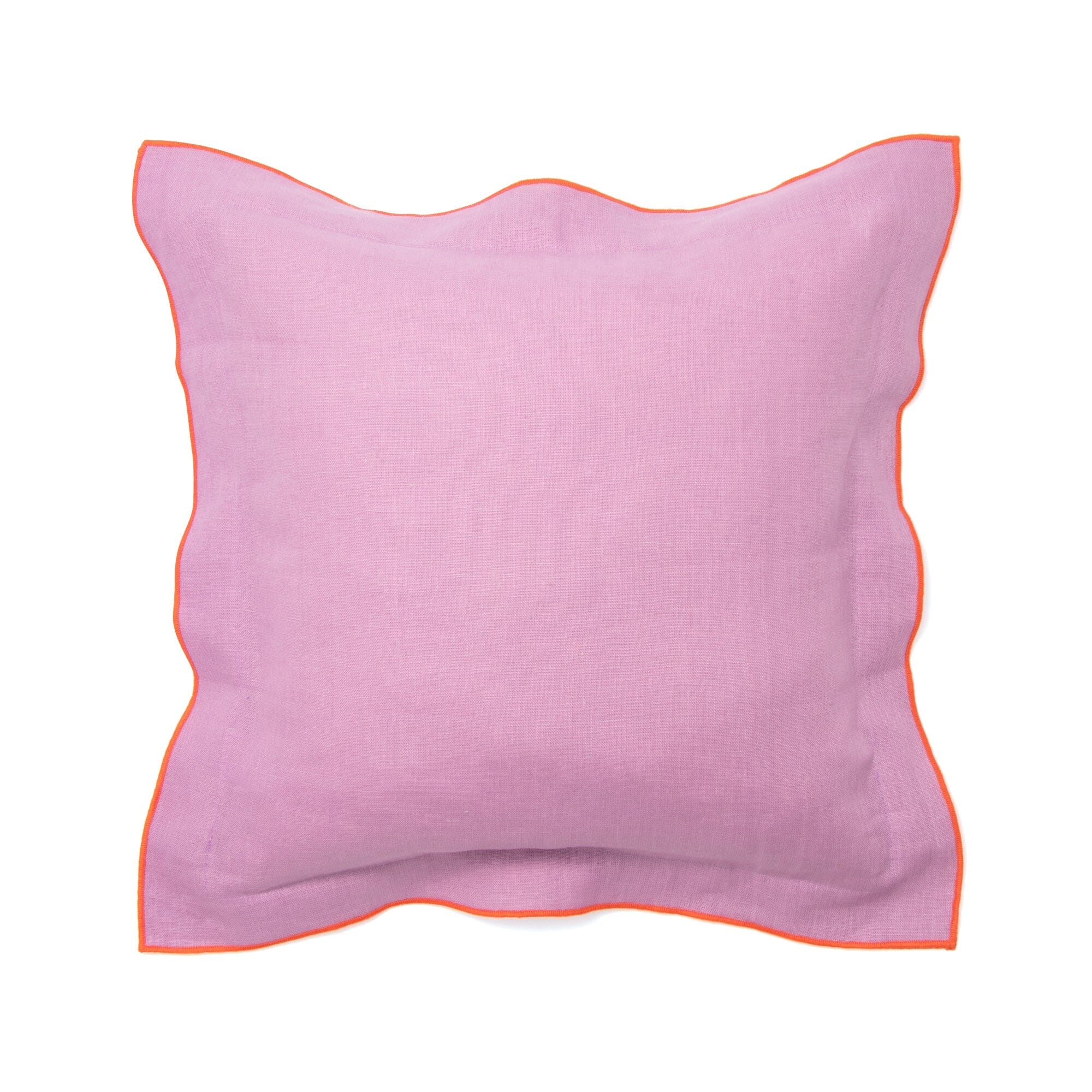 Premium Linen Flange Cushion Cover 18x18 Inches - Soft Purple Decorative Pillow Case for Sofa, Bed & Home Decor